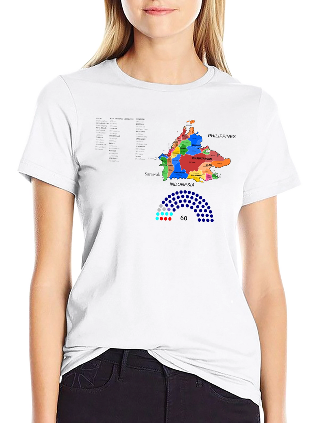 Sabah Map T-Shirt - Borneo Malaysia Design
