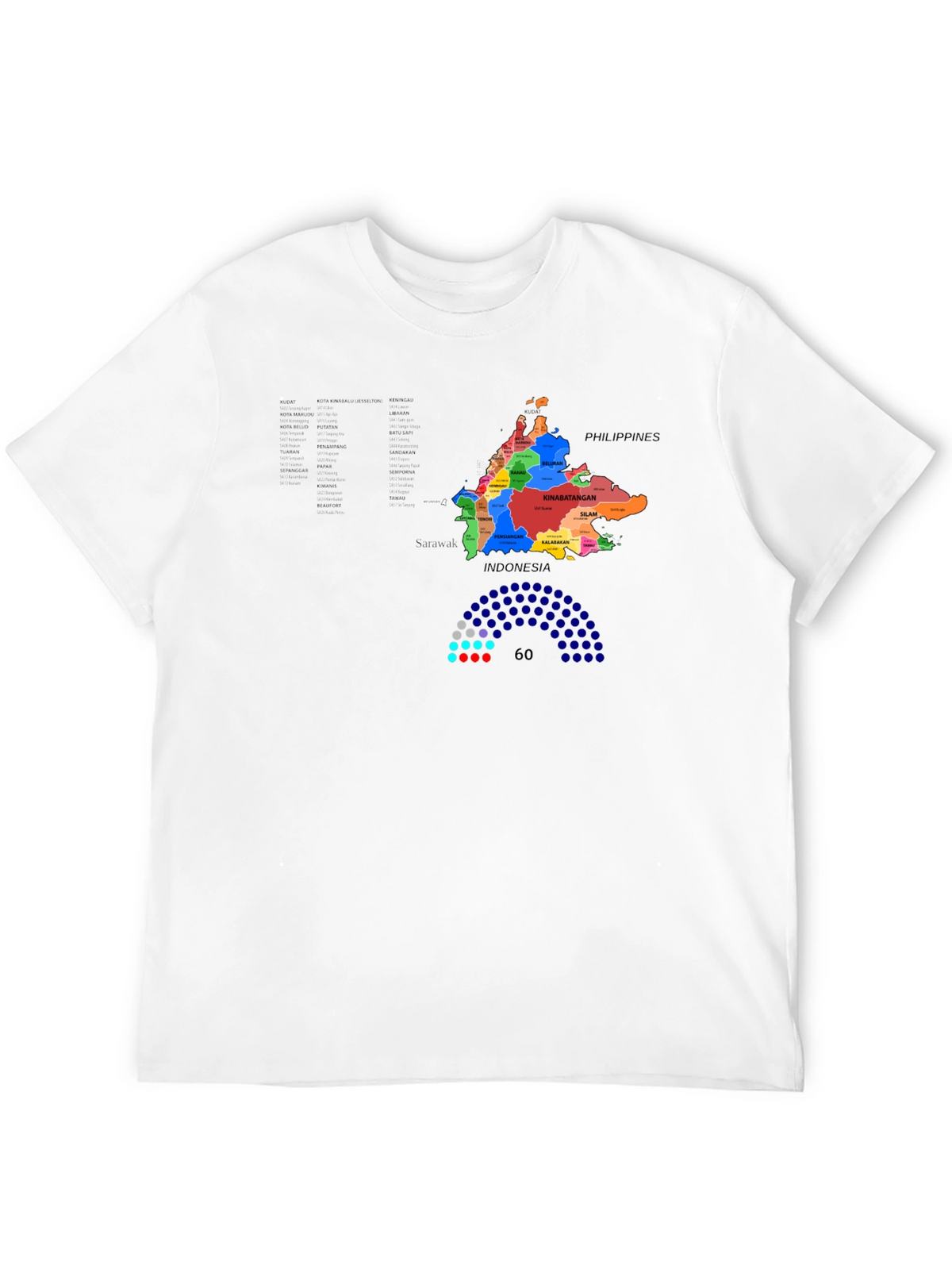 Sabah Map T-Shirt - Borneo Malaysia Design