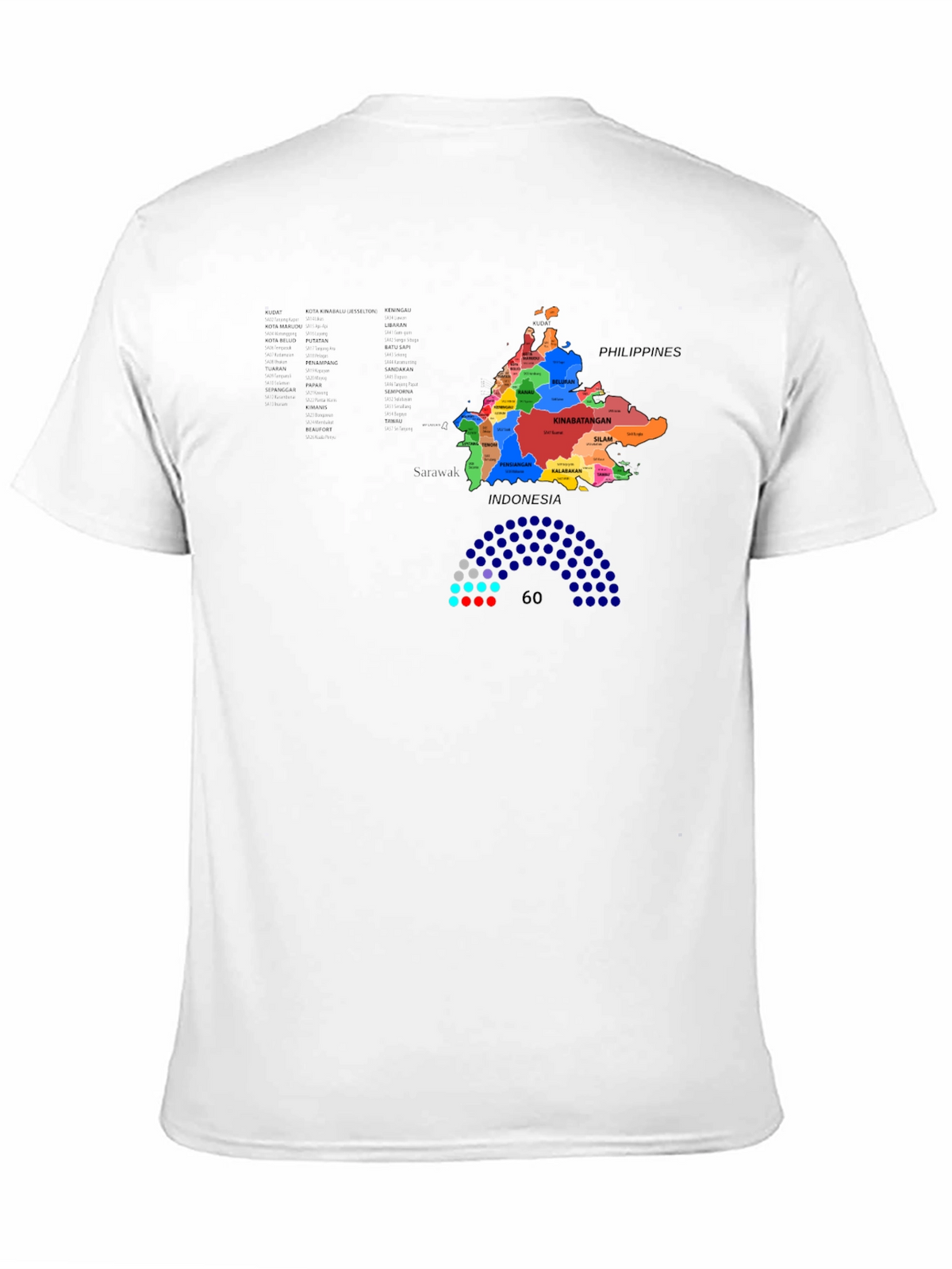 Sabah Map T-Shirt - Borneo Malaysia Design