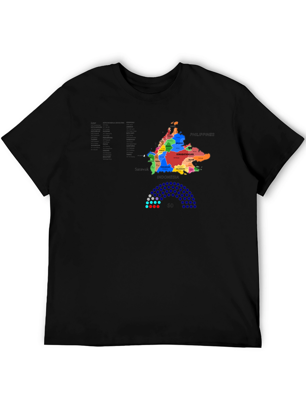 Sabah Map T-Shirt - Borneo Malaysia Design