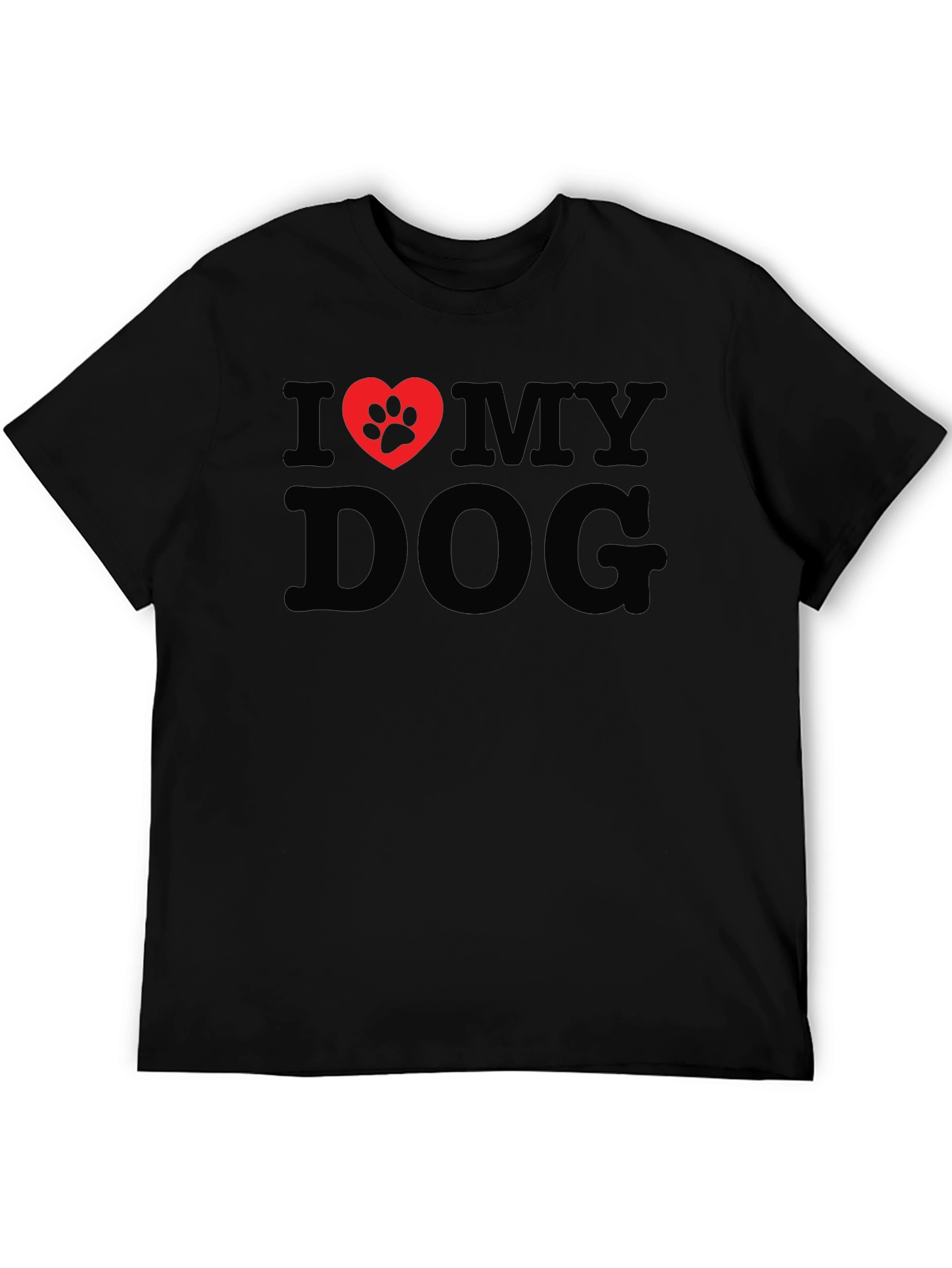 I Love My Dog Paw Print Heart T-Shirt
