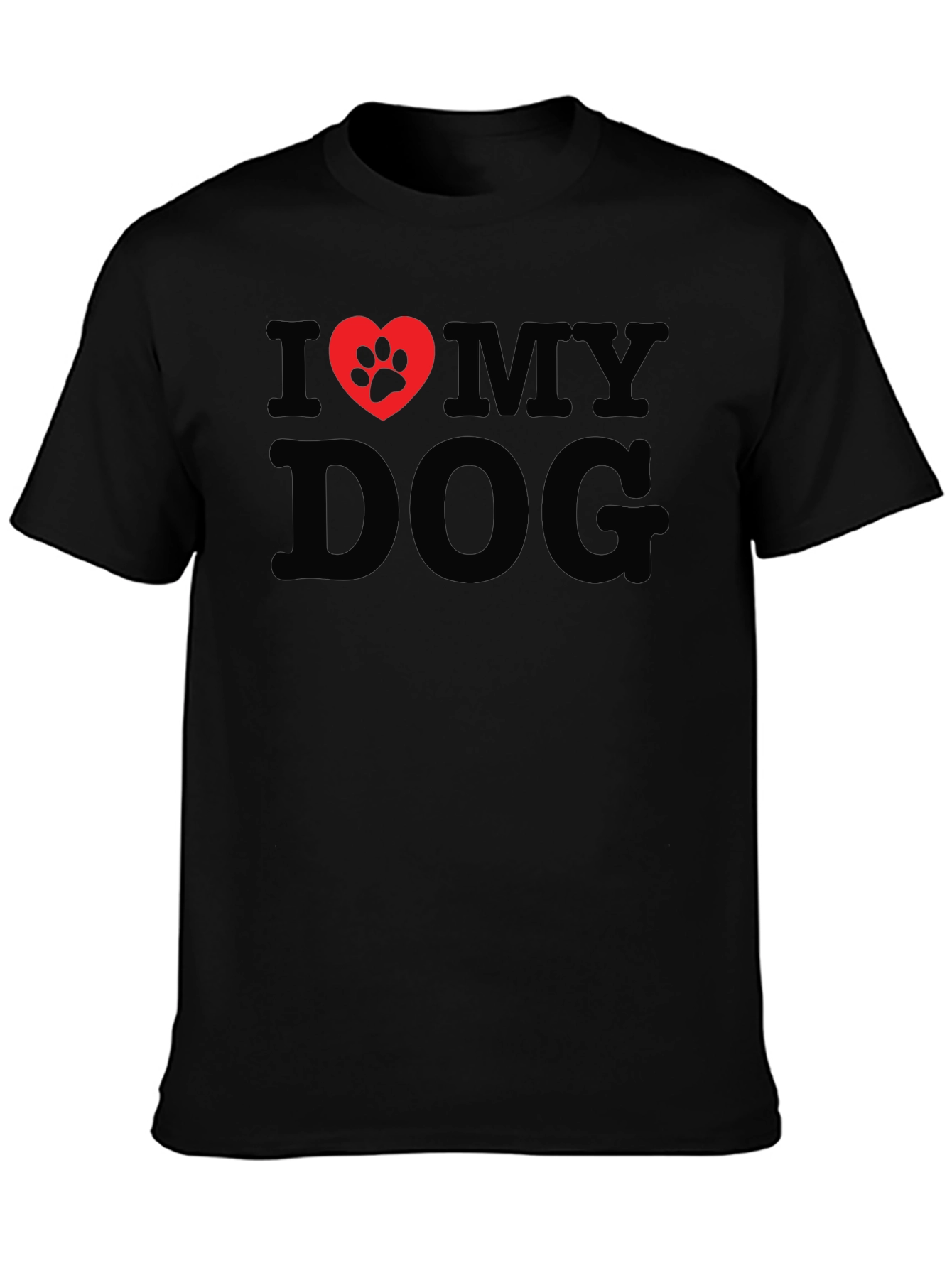 I Love My Dog Paw Print Heart T-Shirt