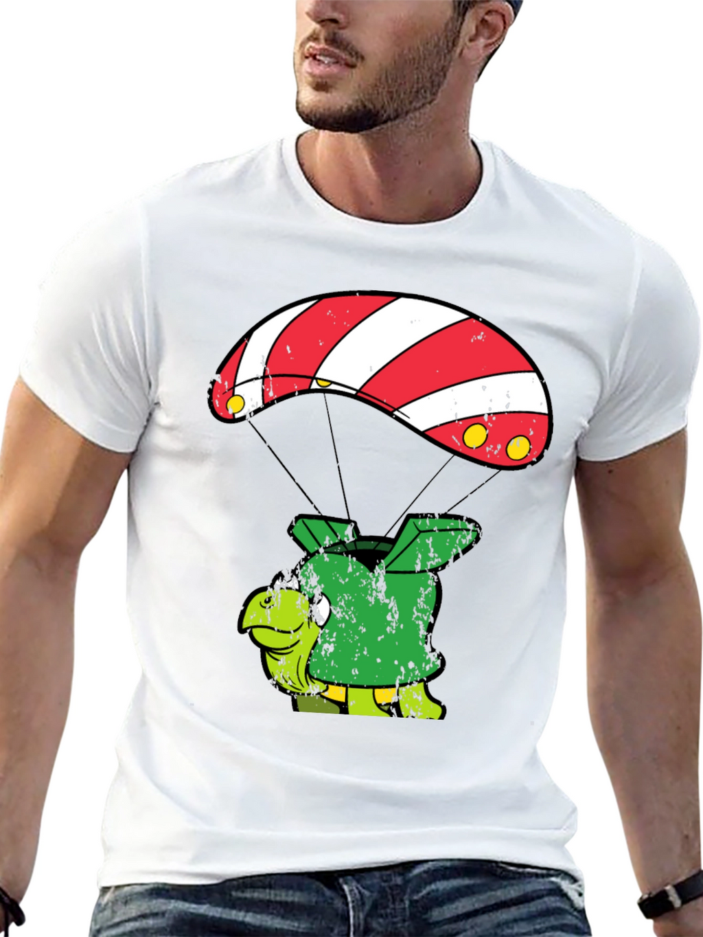 Parachute Turtle T-Shirt Funny Design