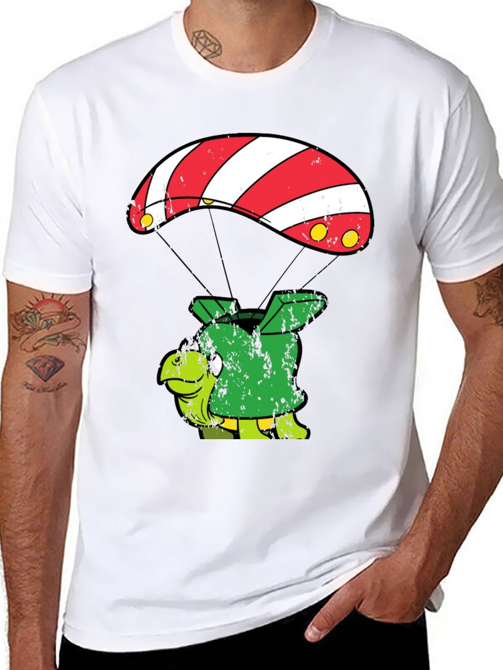Parachute Turtle T-Shirt Funny Design
