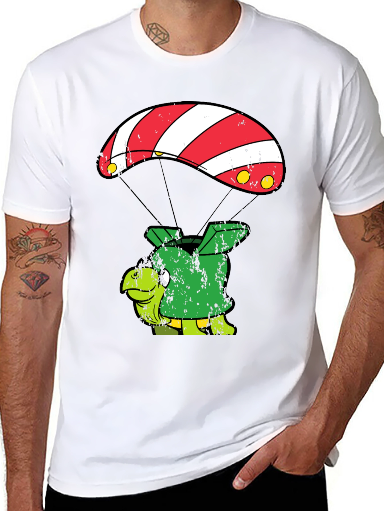 Parachute Turtle T-Shirt Funny Design