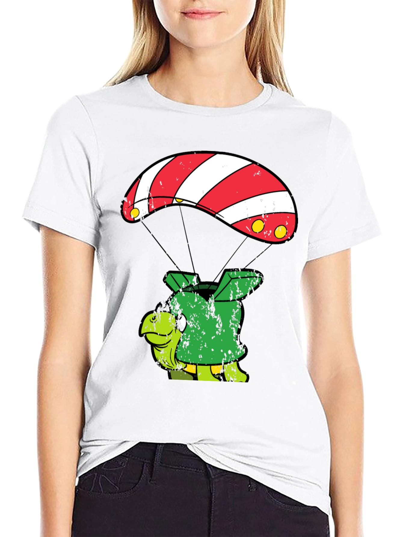 Parachute Turtle T-Shirt Funny Design