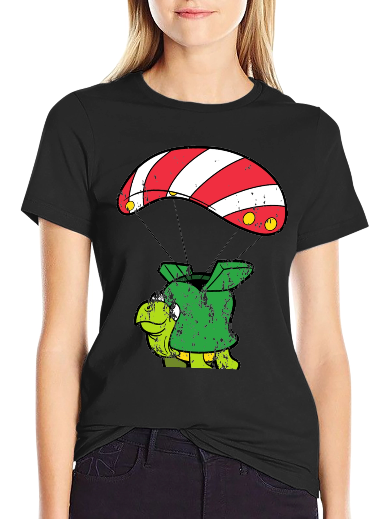 Parachute Turtle T-Shirt Funny Design
