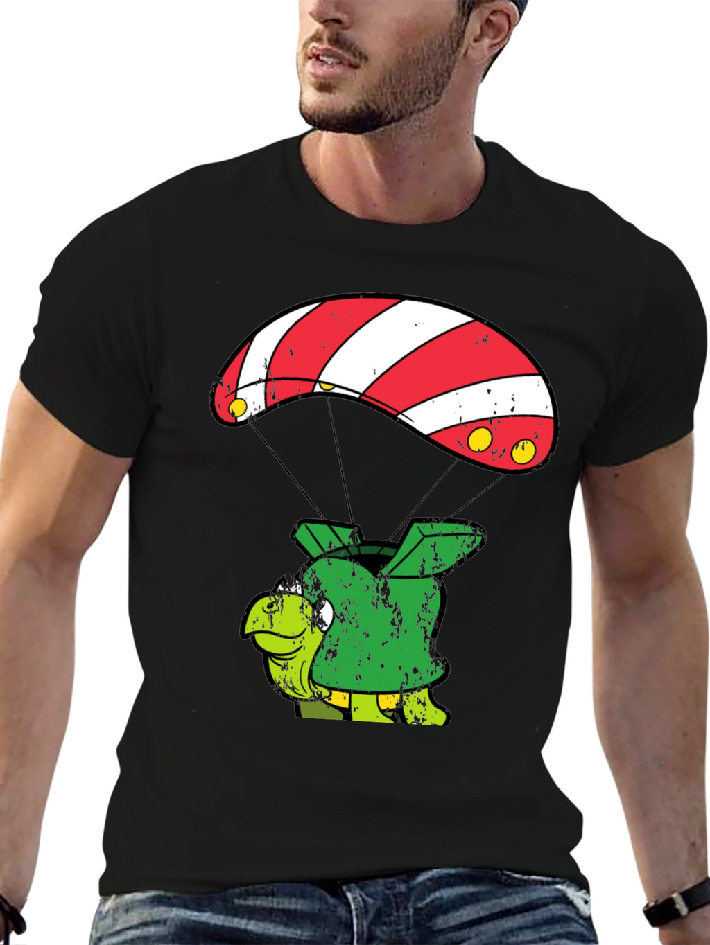Parachute Turtle T-Shirt Funny Design