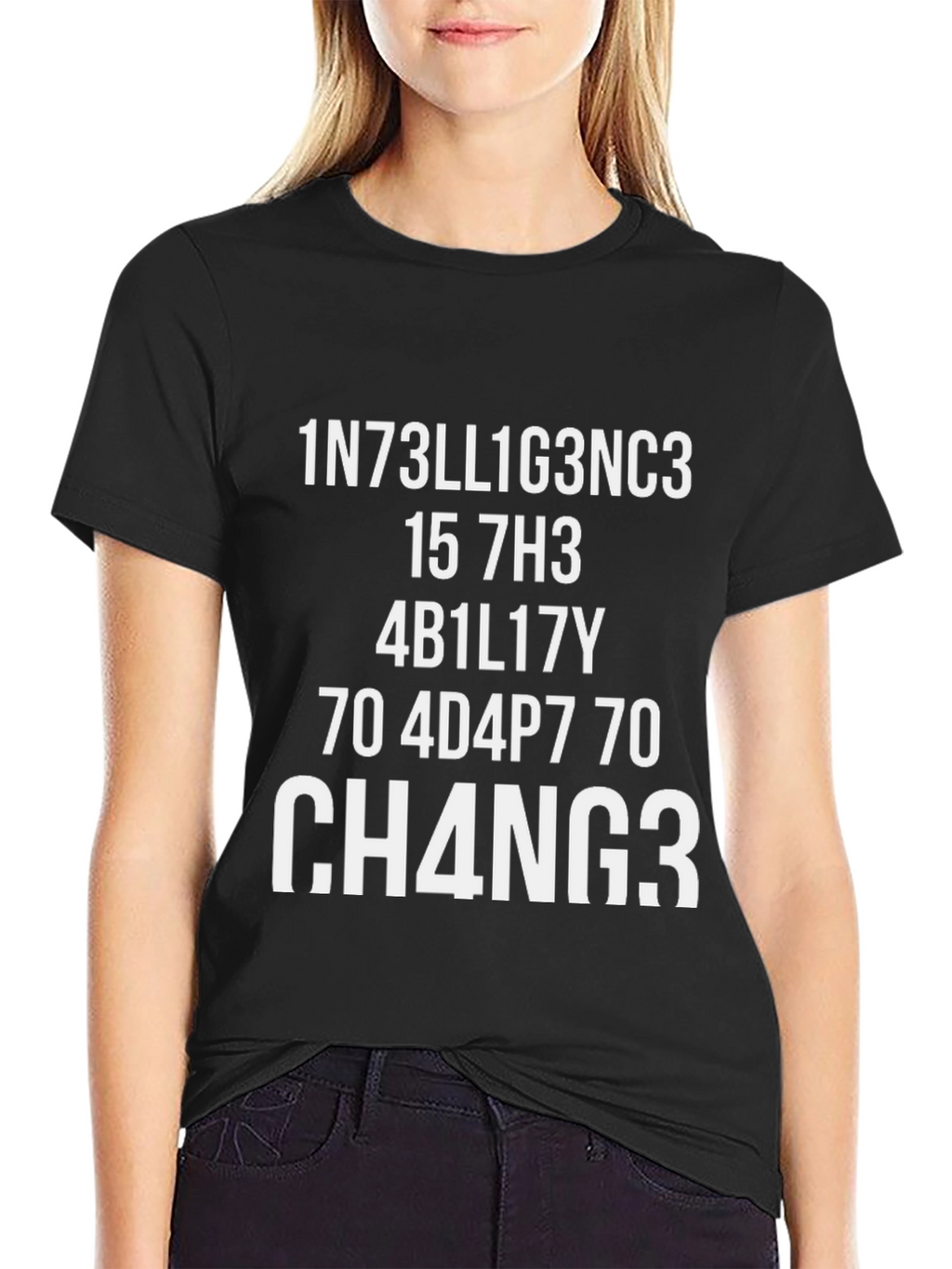 Funny Intelligence Change T-Shirt - Black