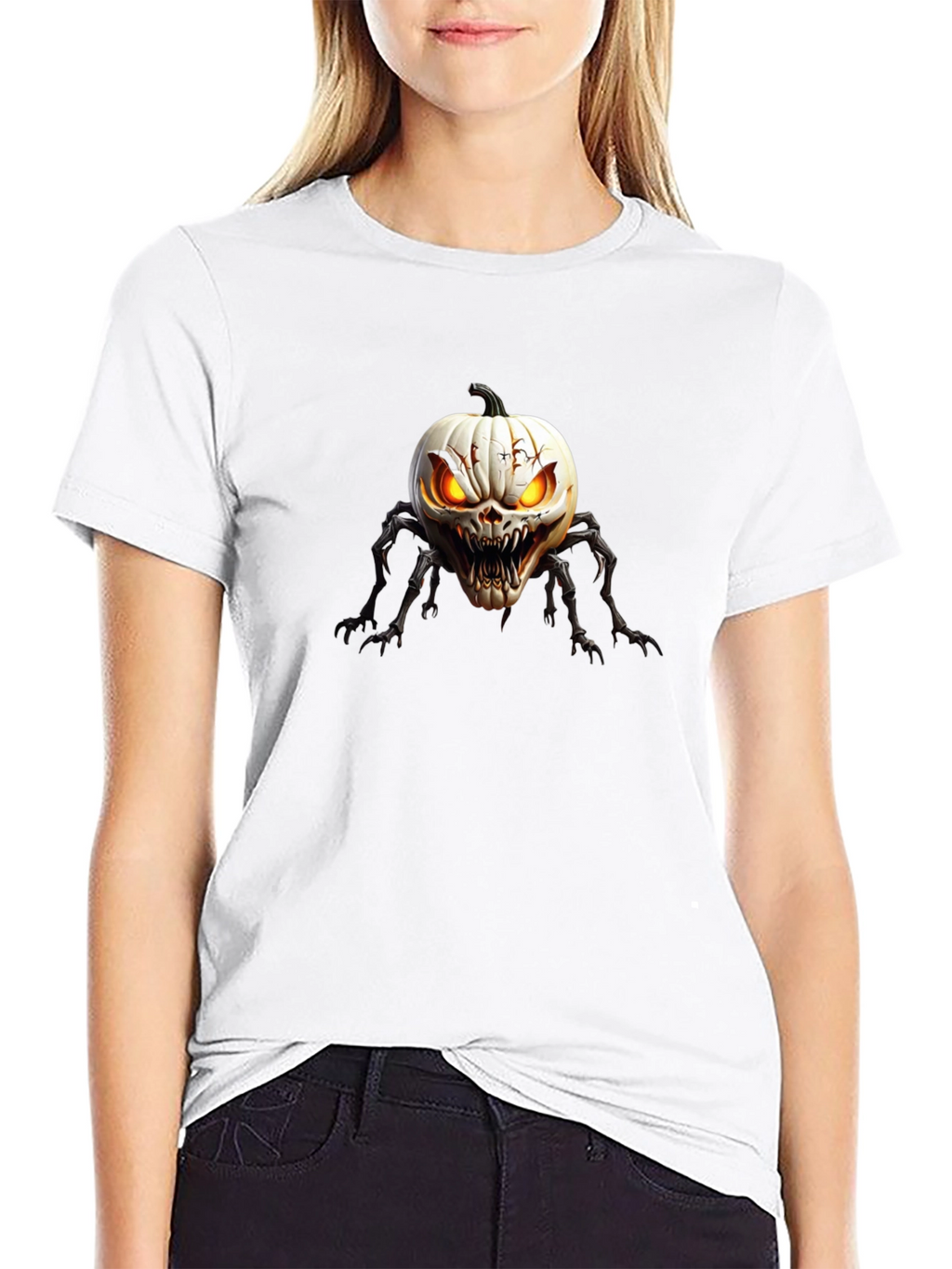 Creepy Pumpkin Spider Graphic T-Shirt