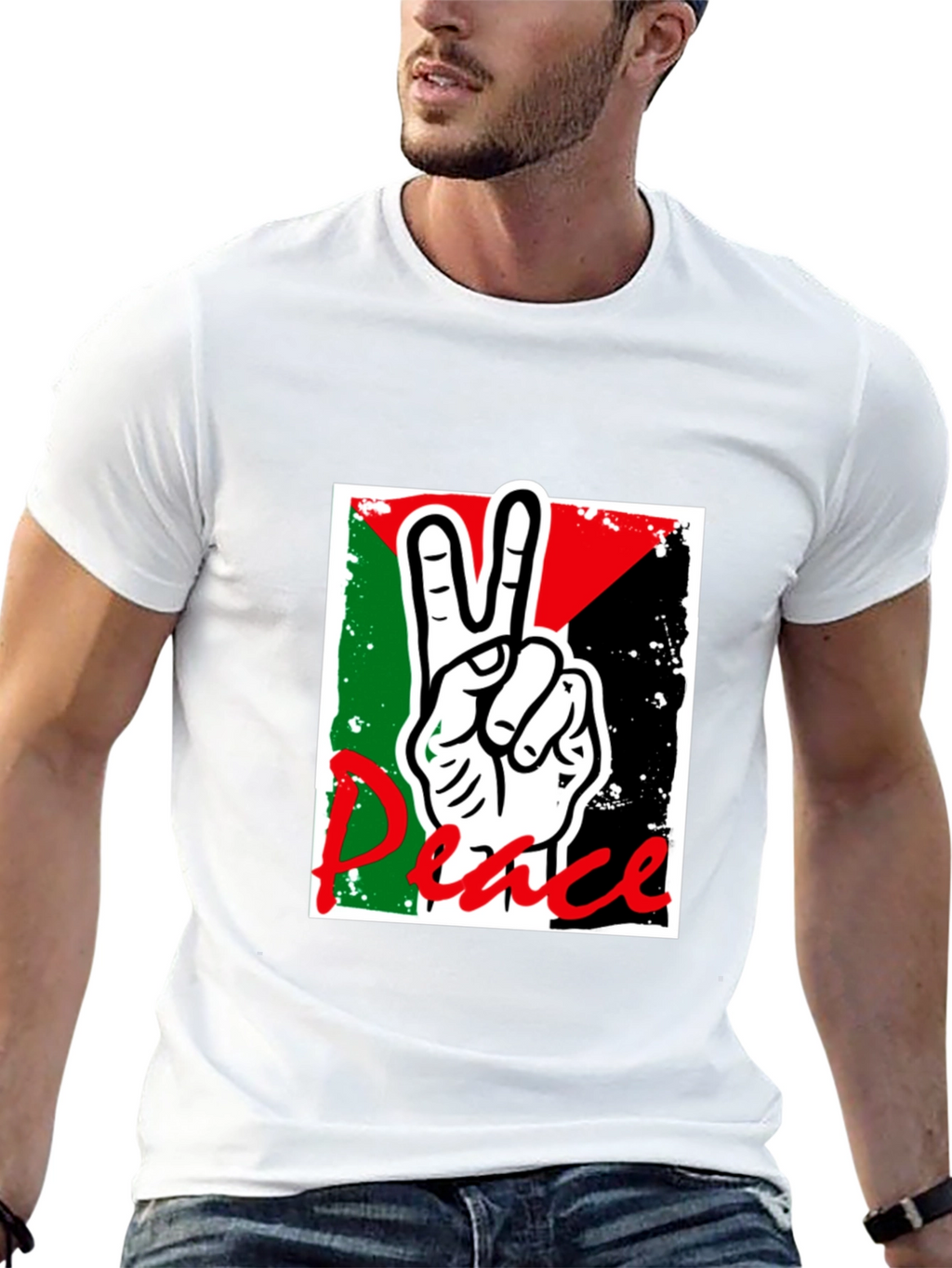 Peace Sign Palestine Flag T-Shirt