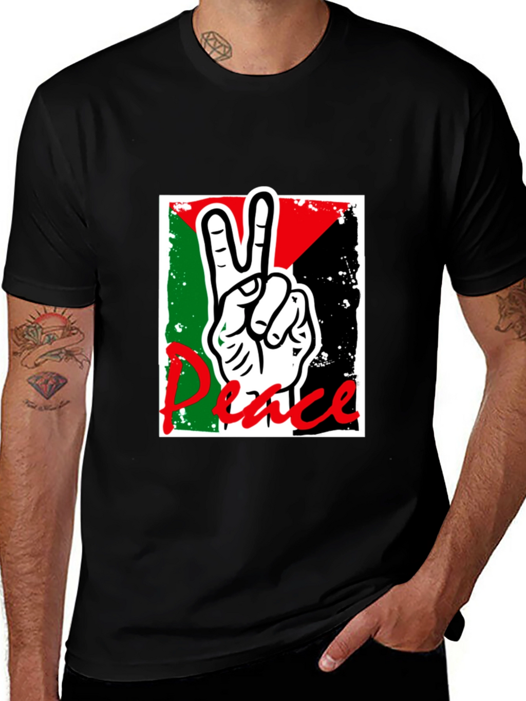 Peace Sign Palestine Flag T-Shirt