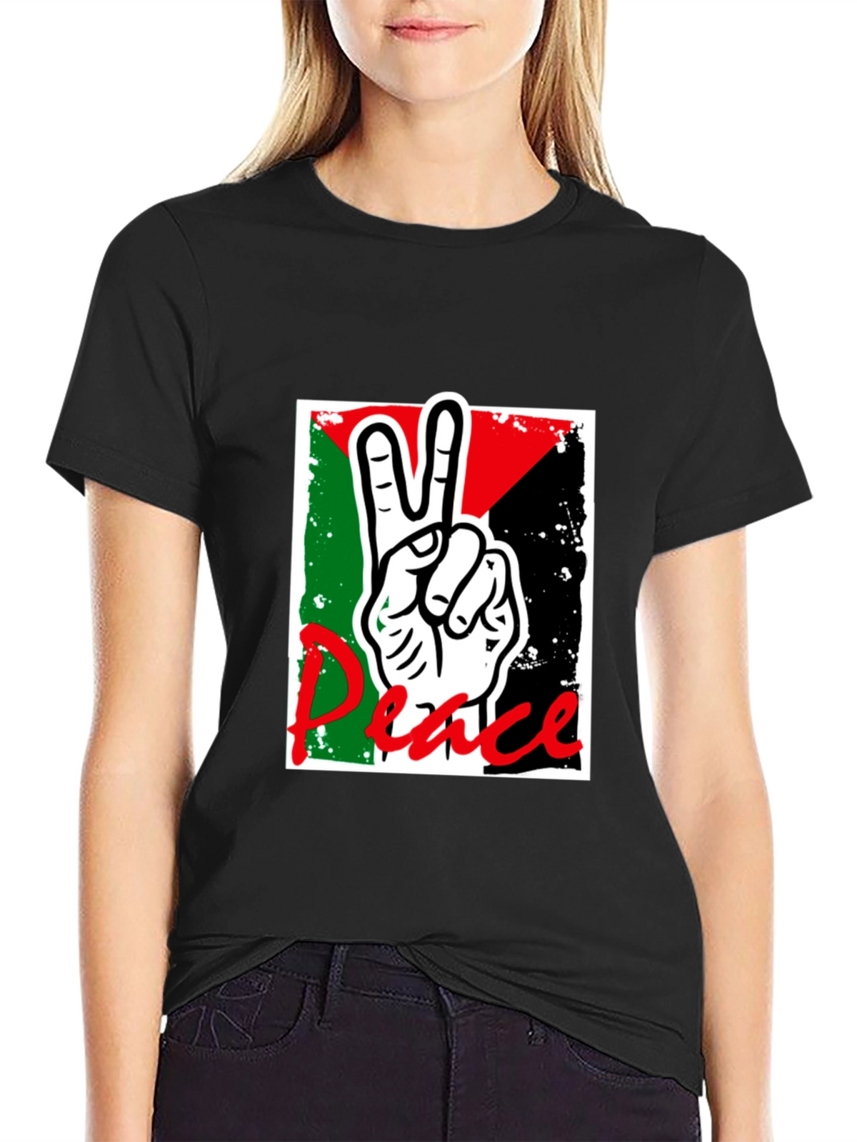Peace Sign Palestine Flag T-Shirt