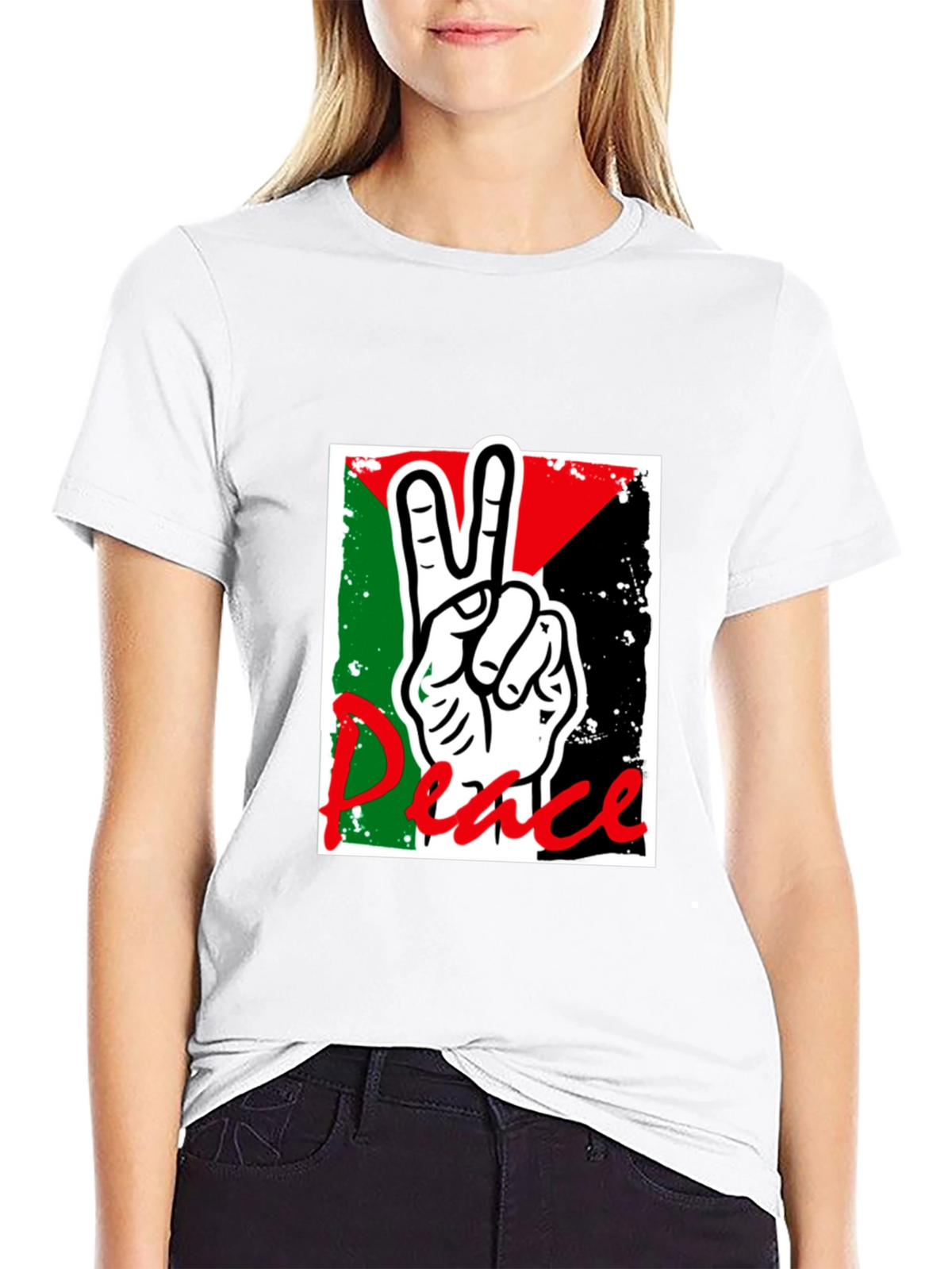 Peace Sign Palestine Flag T-Shirt