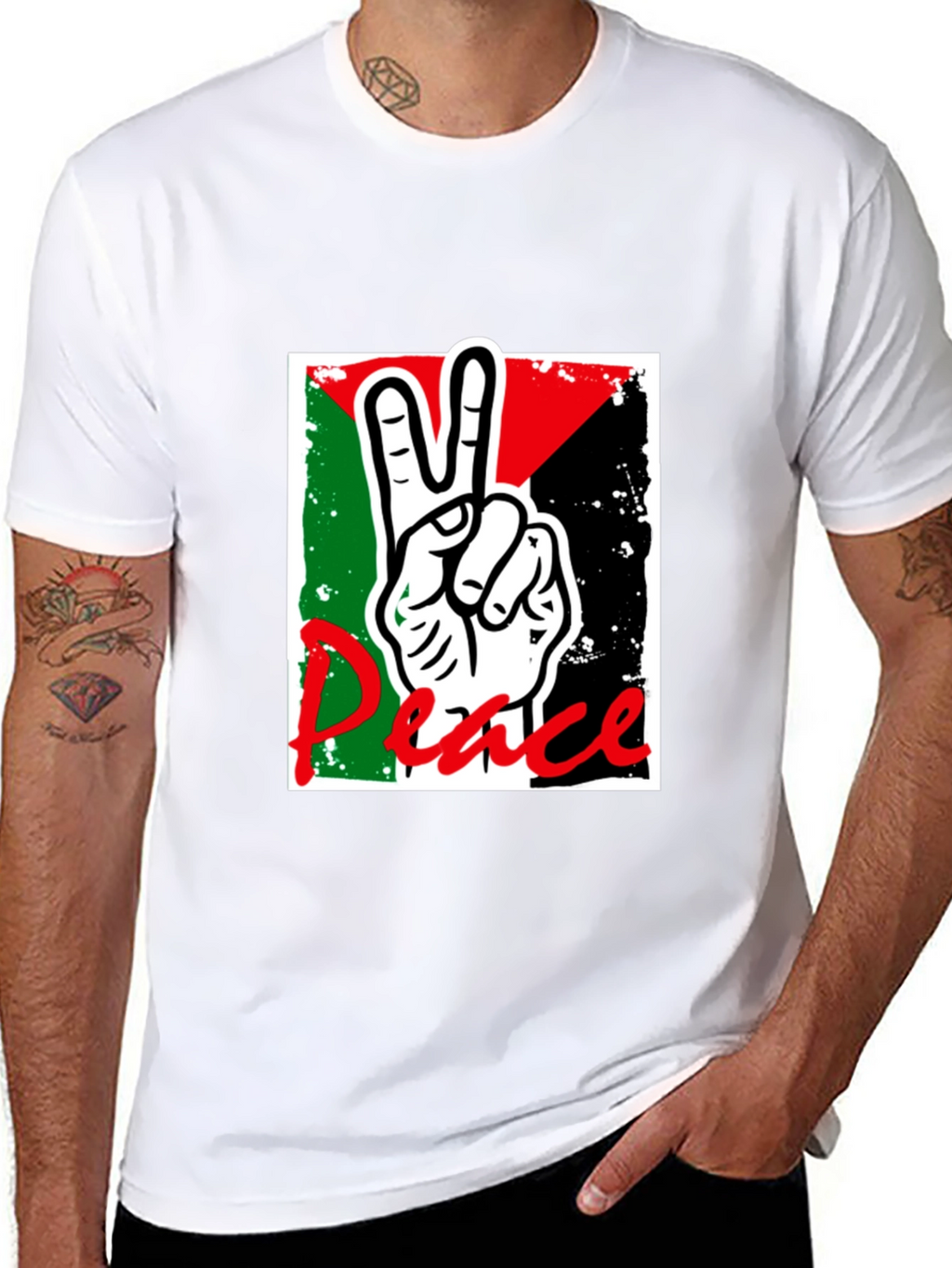 Peace Sign Palestine Flag T-Shirt