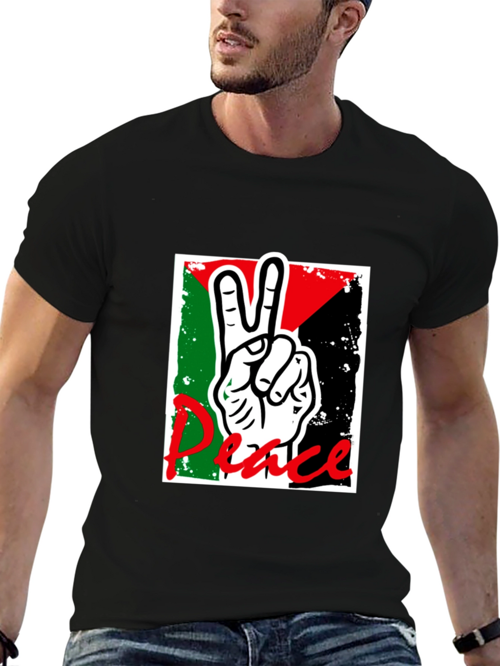 Peace Sign Palestine Flag T-Shirt