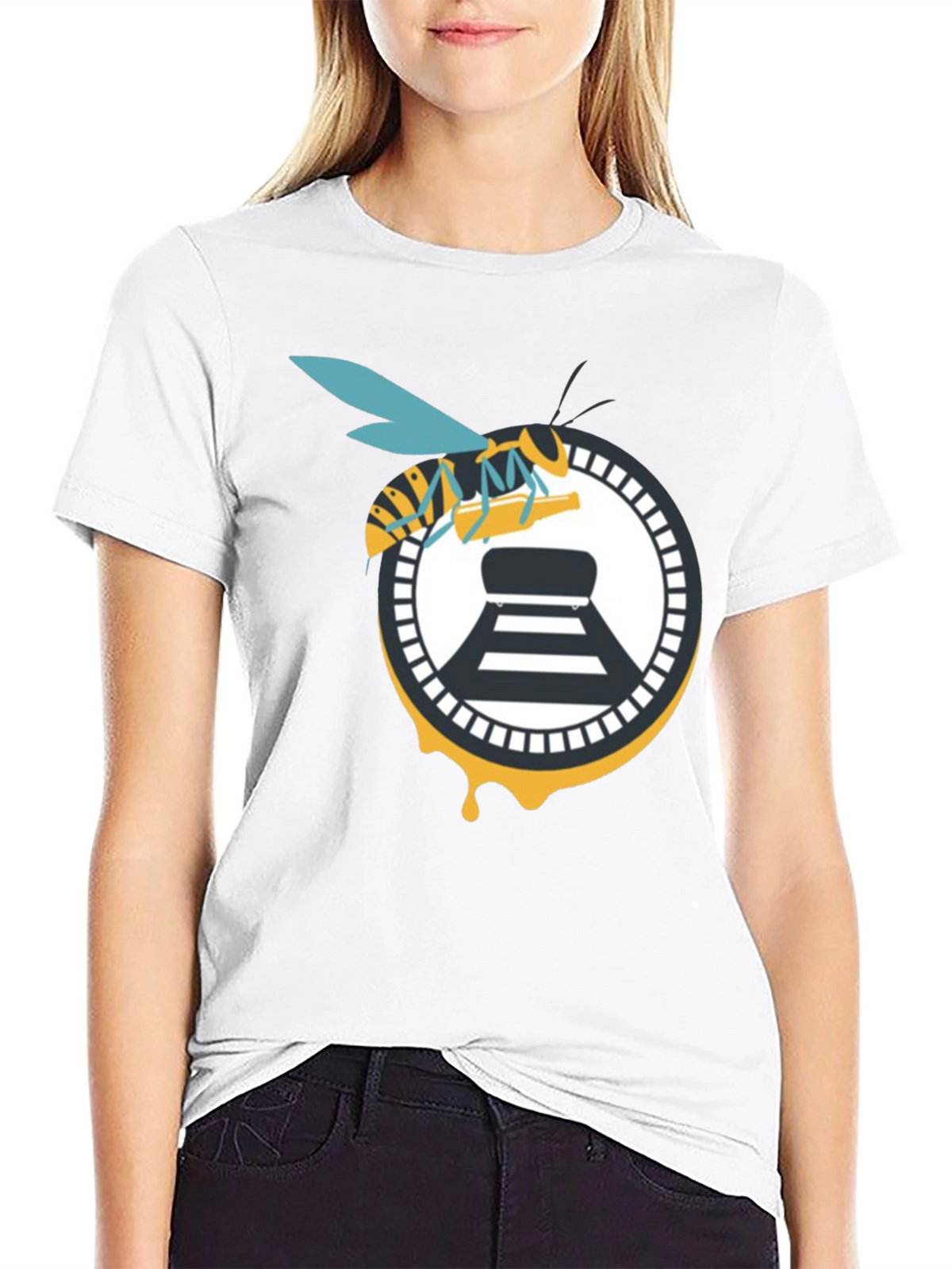 Bee and Beer Logo Black T-Shirt