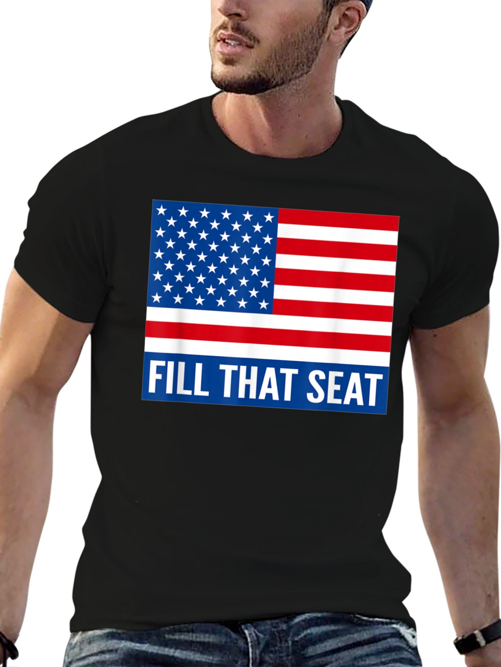 American Flag Fill That Seat Graphic Tee