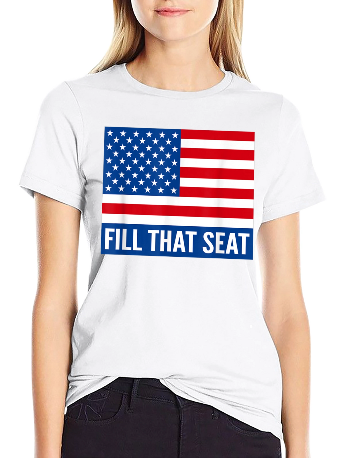 American Flag Fill That Seat Graphic Tee
