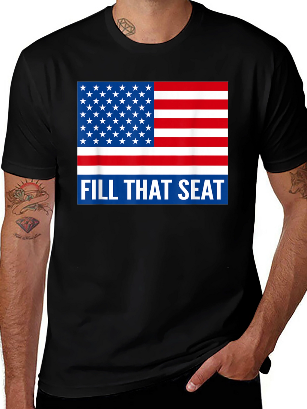 American Flag Fill That Seat Graphic Tee