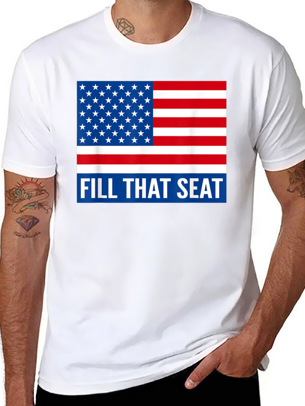 American Flag Fill That Seat Graphic Tee