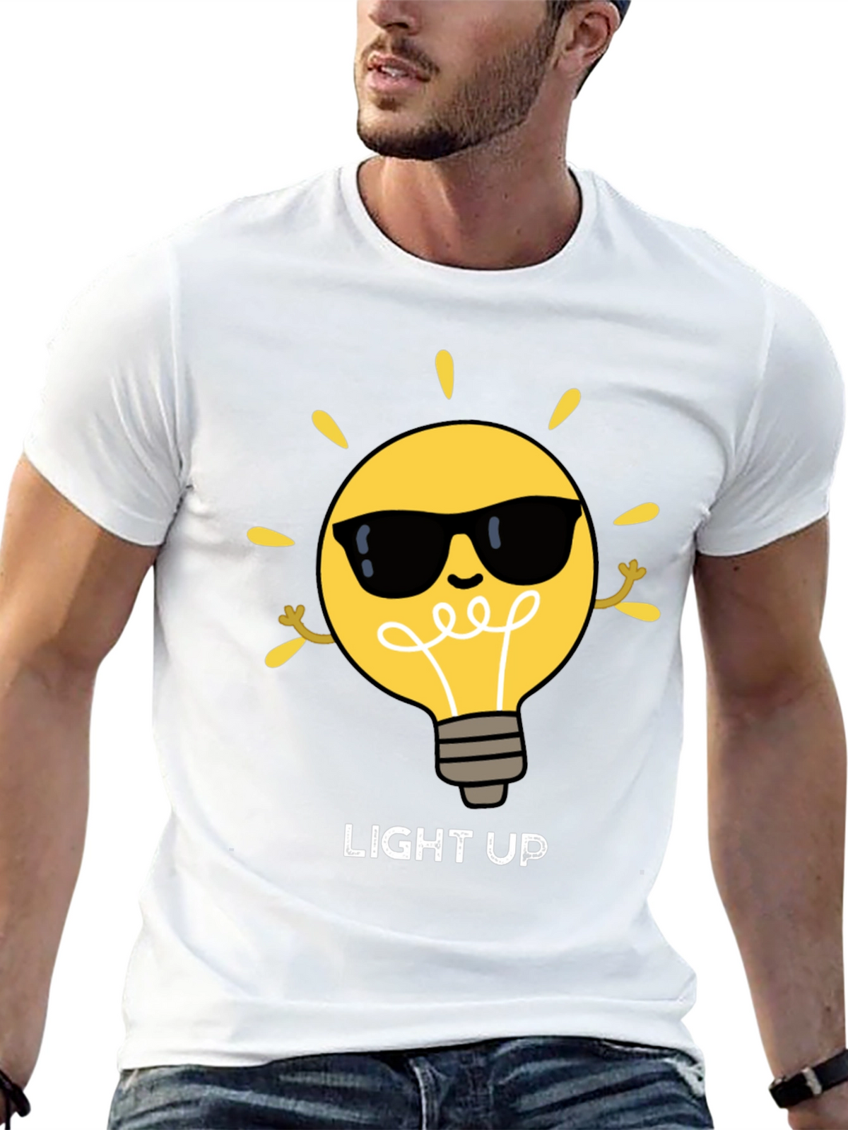 Light Up Graphic Tee - Cool Bulb Design