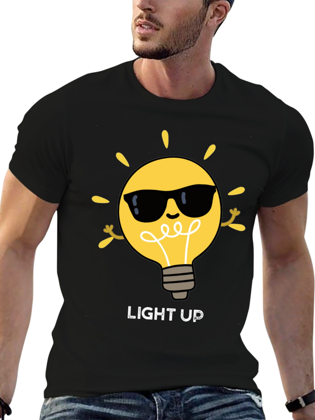Light Up Graphic Tee - Cool Bulb Design