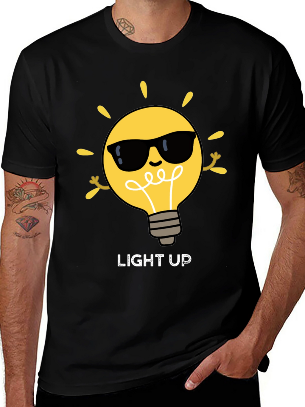 Light Up Graphic Tee - Cool Bulb Design