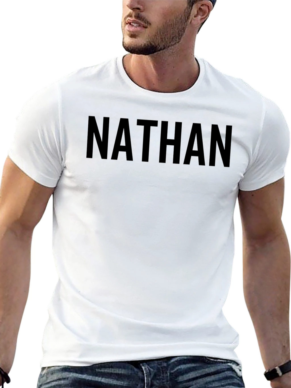 Personalized Nathan Black T-Shirt