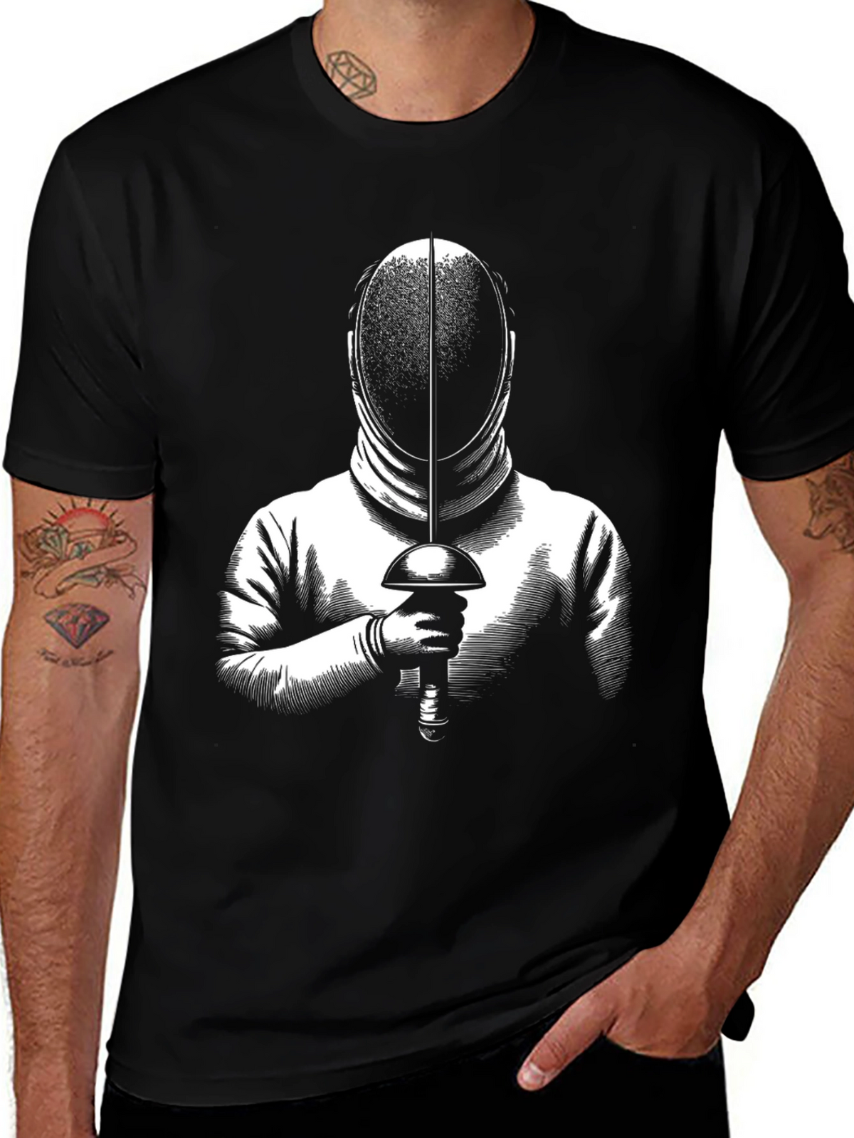 Fencing T-Shirt - Foil Duel Design
