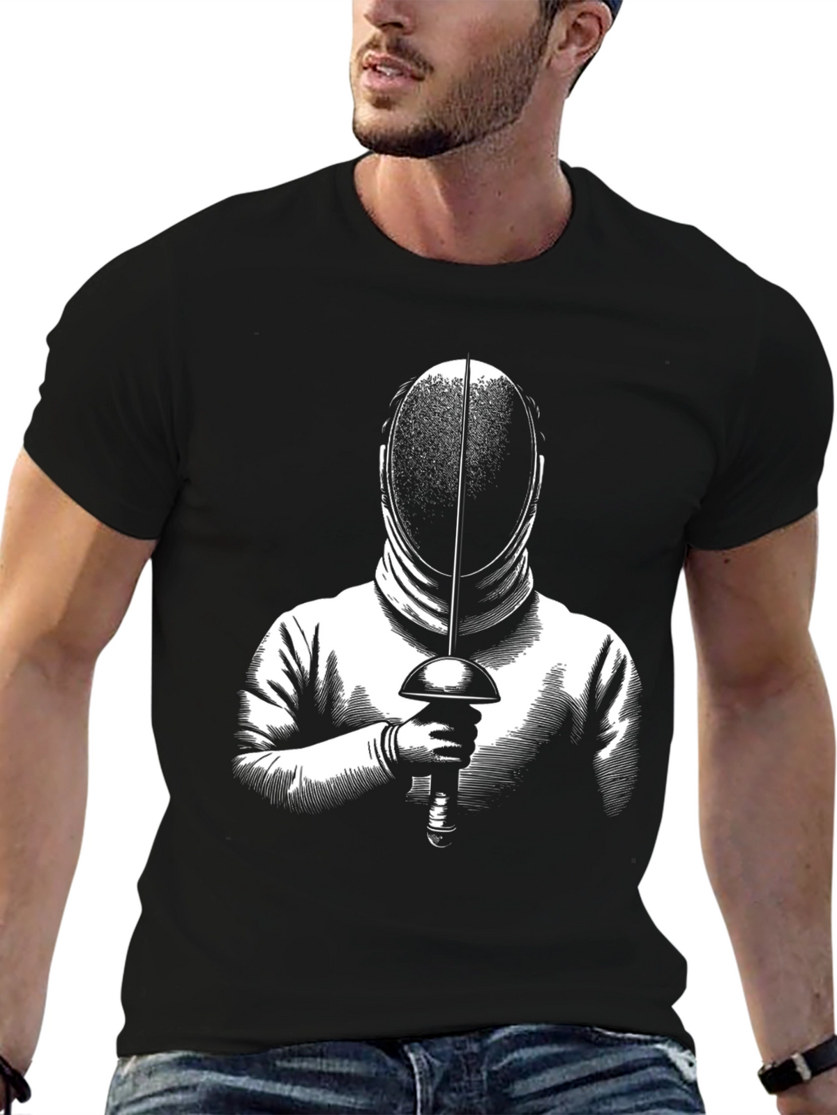 Fencing T-Shirt - Foil Duel Design