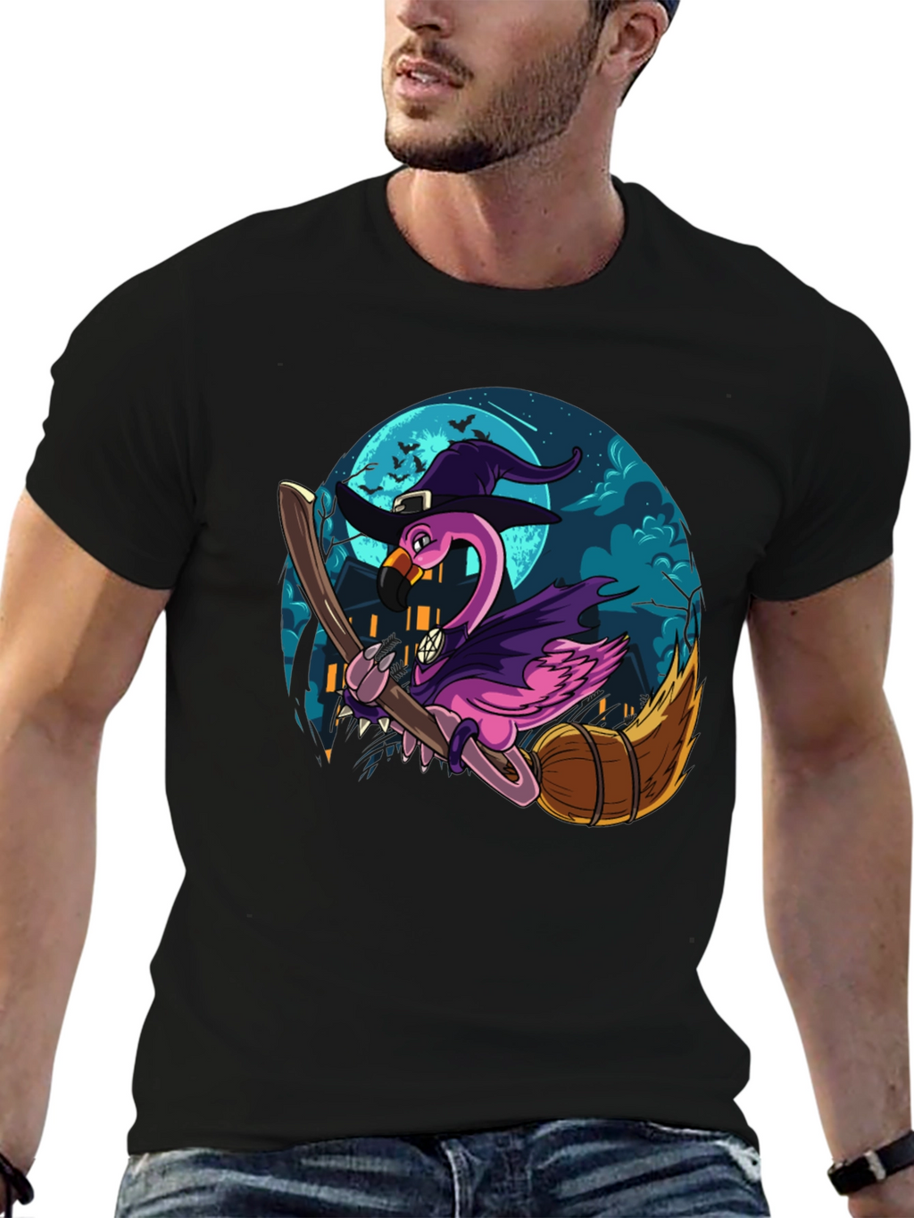 Witch Flamingo Graphic Tee