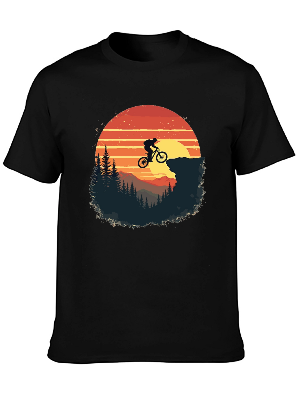 Mountain Biker Sunset Graphic Tee