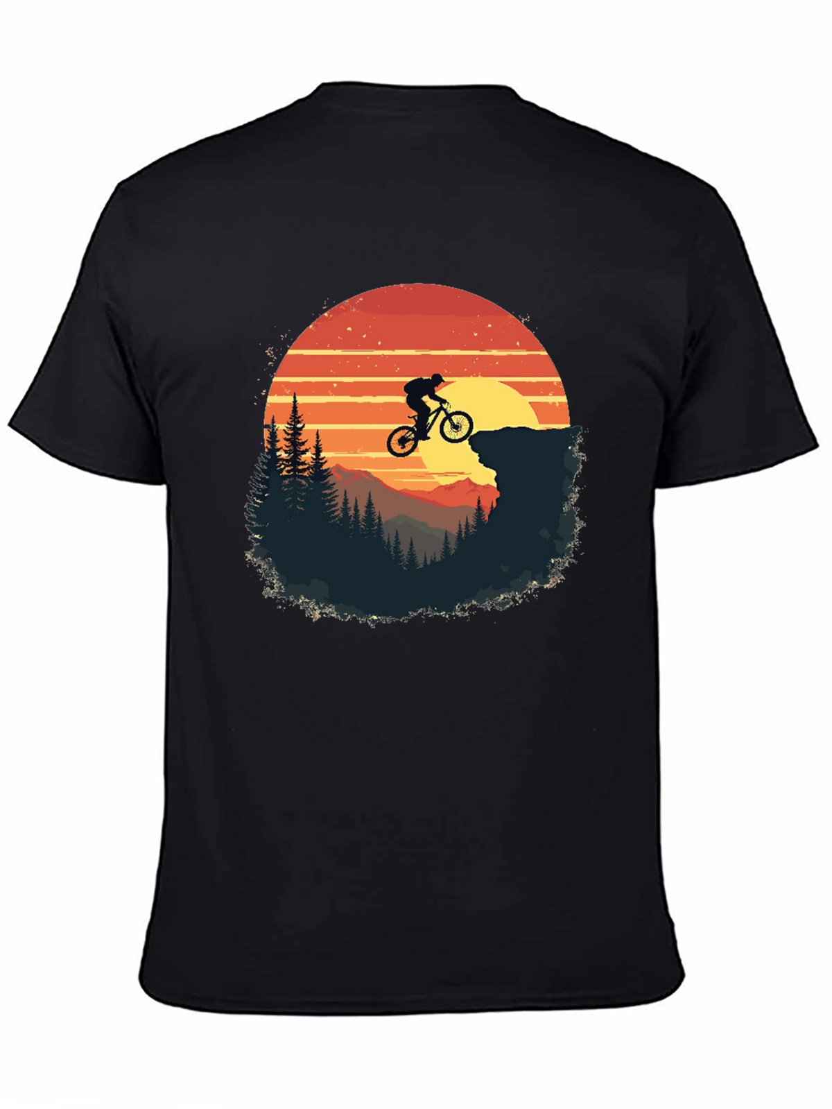 Mountain Biker Sunset Graphic Tee
