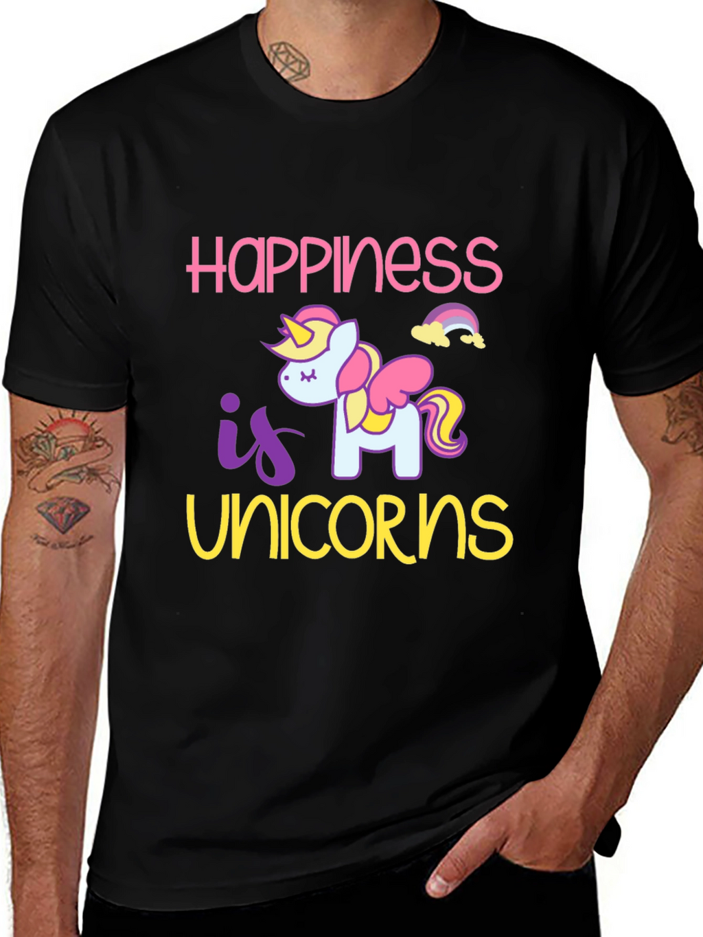 Happiness is Unicorns Graphic T-Shirt