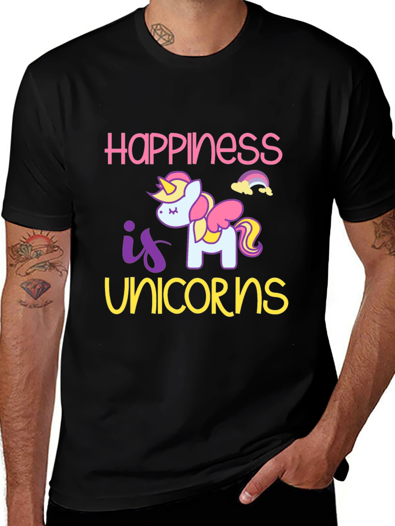 Happiness is Unicorns Graphic T-Shirt