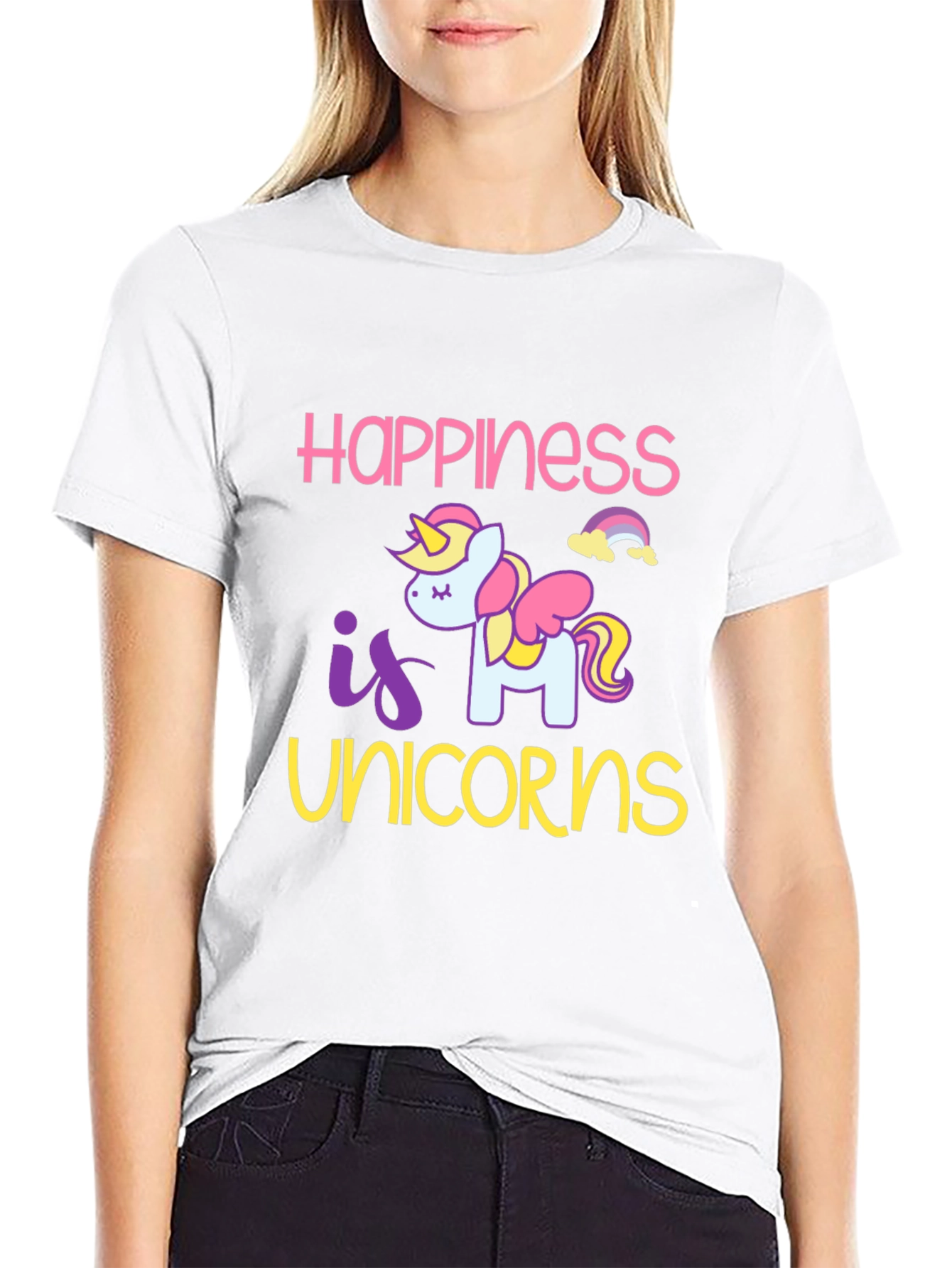 Happiness is Unicorns Graphic T-Shirt