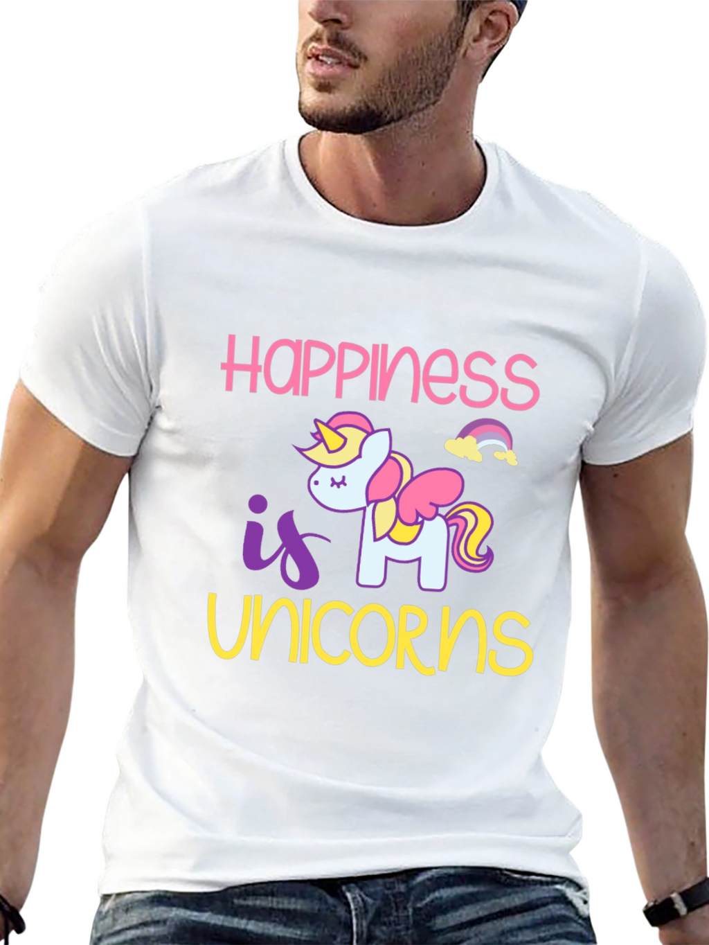 Happiness is Unicorns Graphic T-Shirt