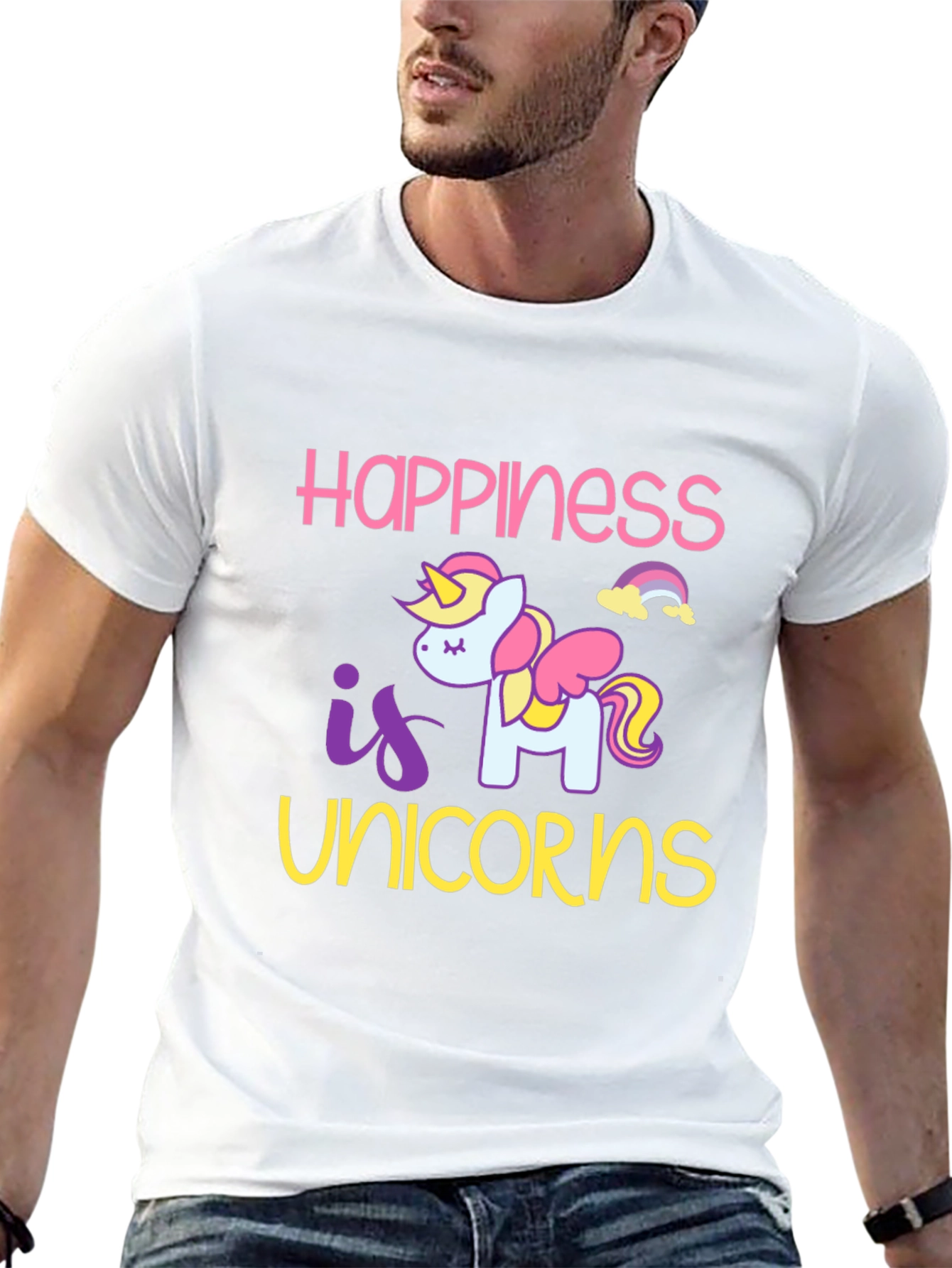Happiness is Unicorns Graphic T-Shirt