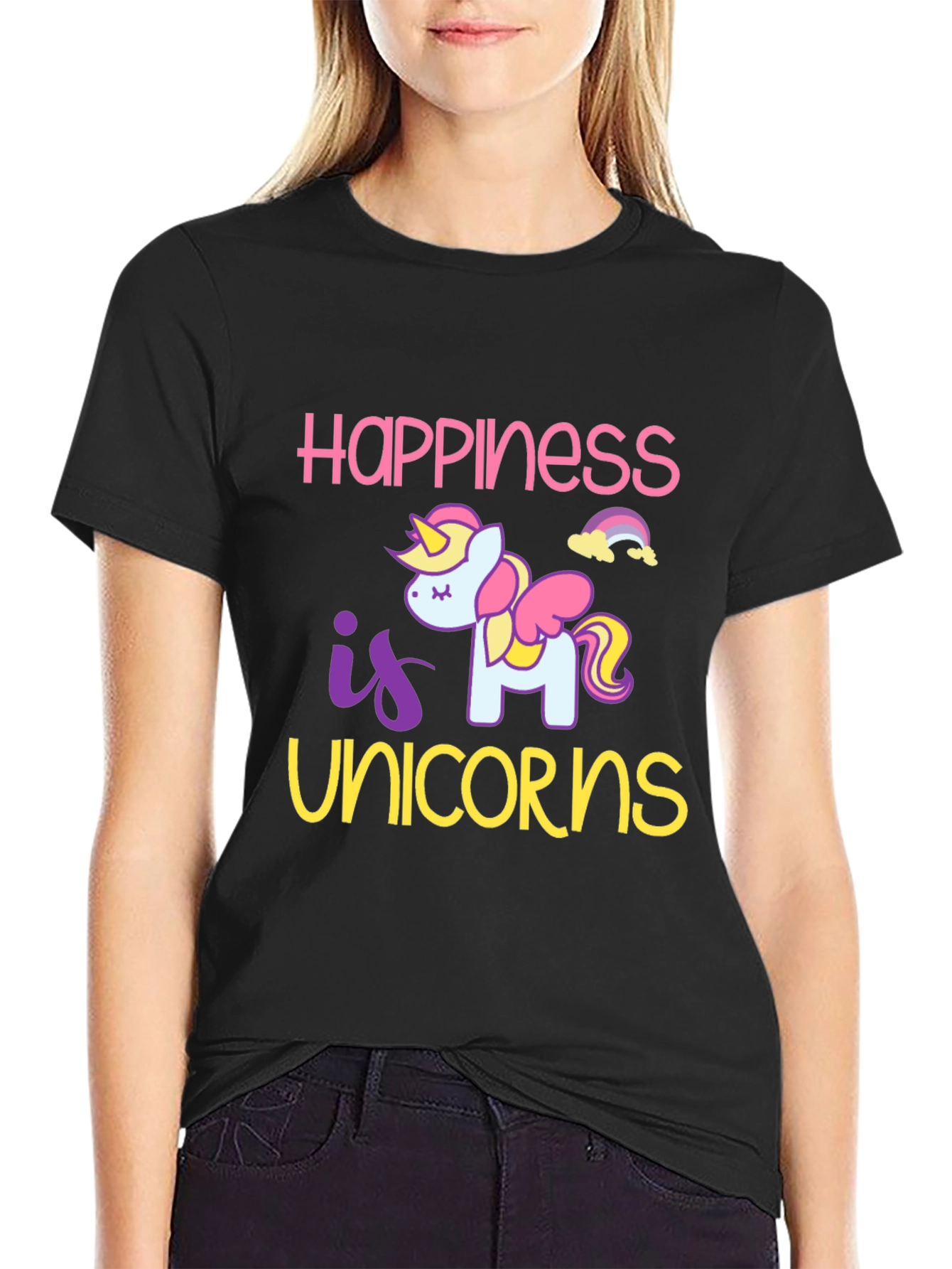 Happiness is Unicorns Graphic T-Shirt