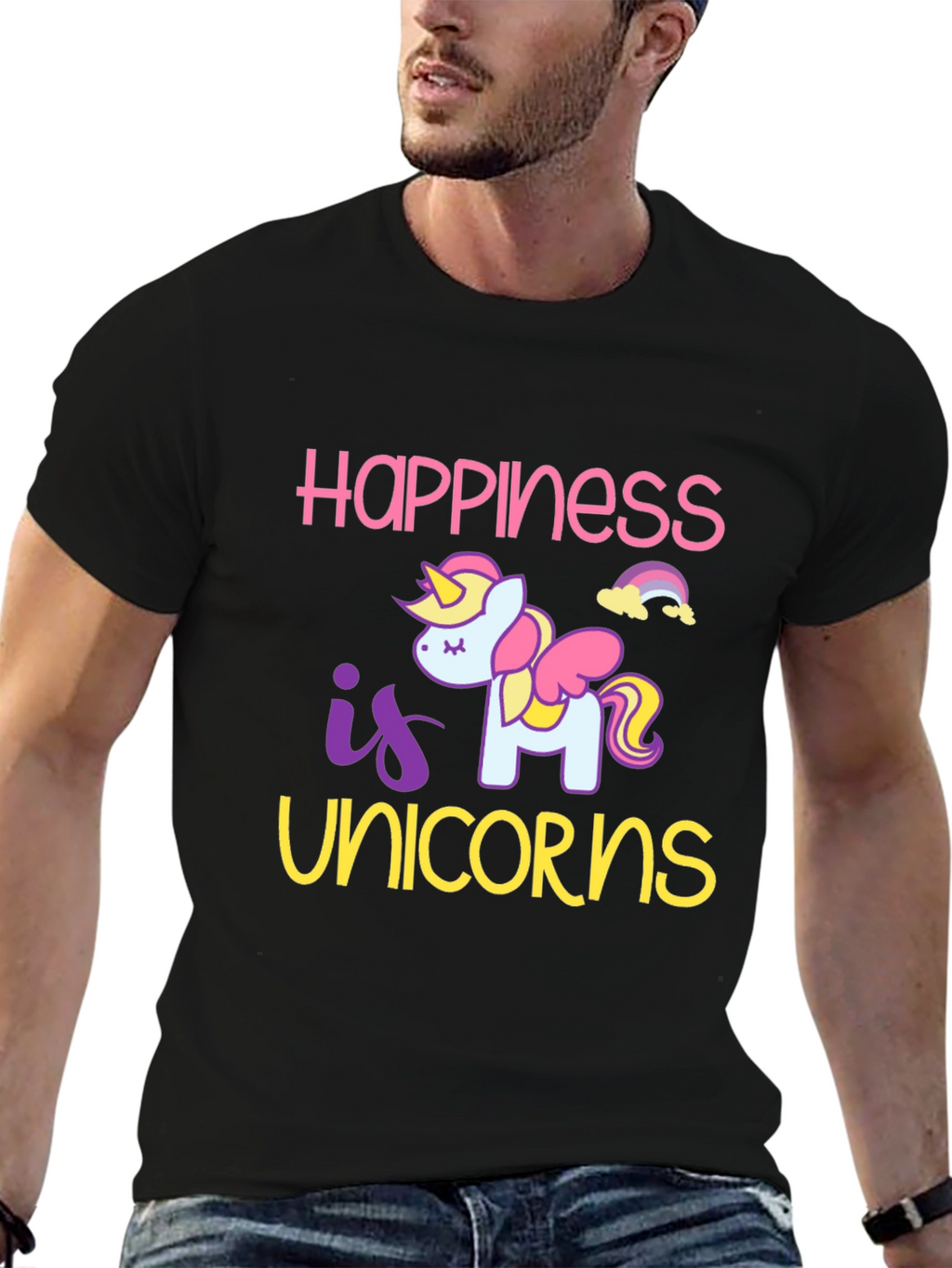Happiness is Unicorns Graphic T-Shirt