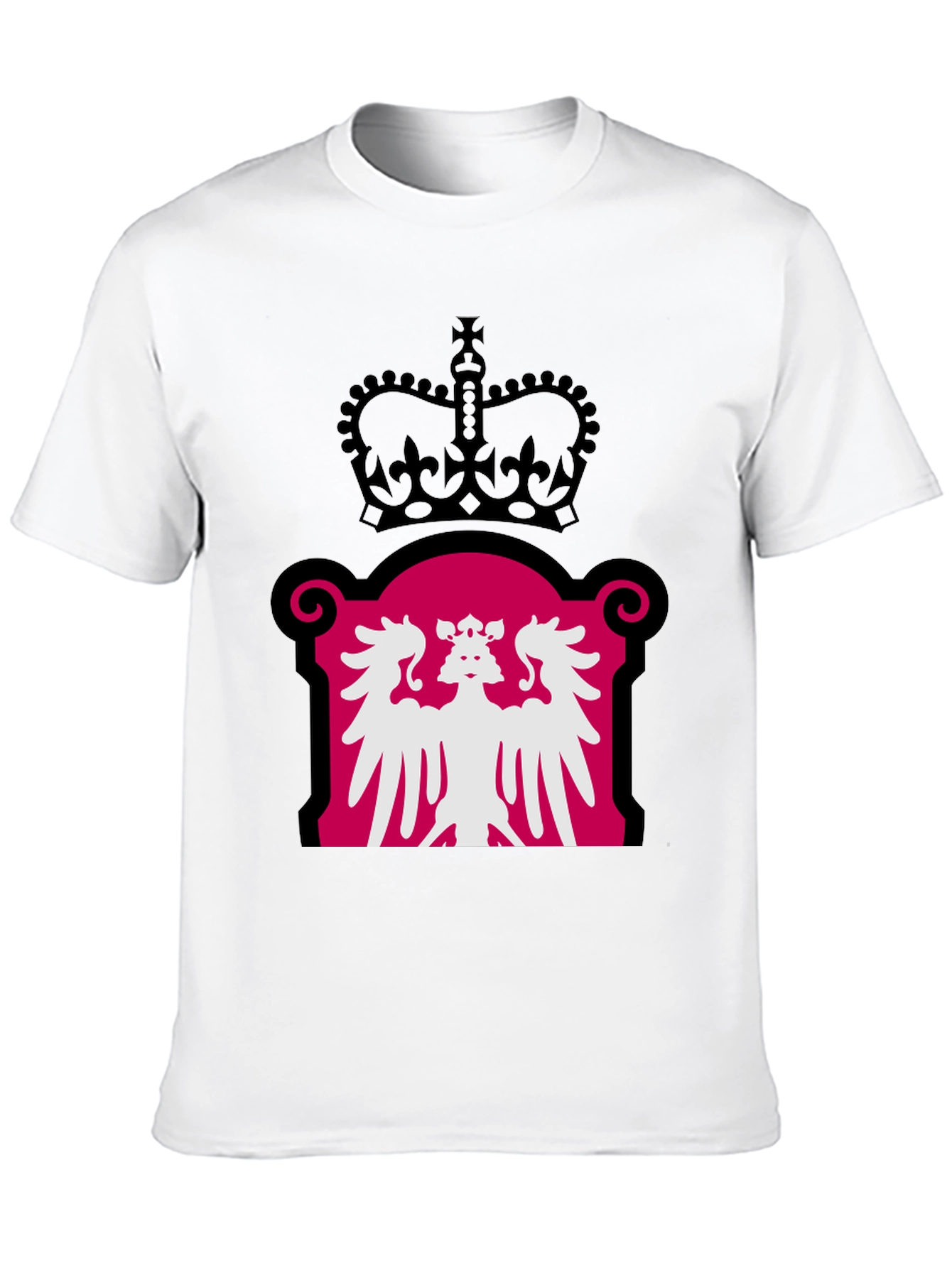 Royal Crest Graphic Tee - Black Cotton Blend