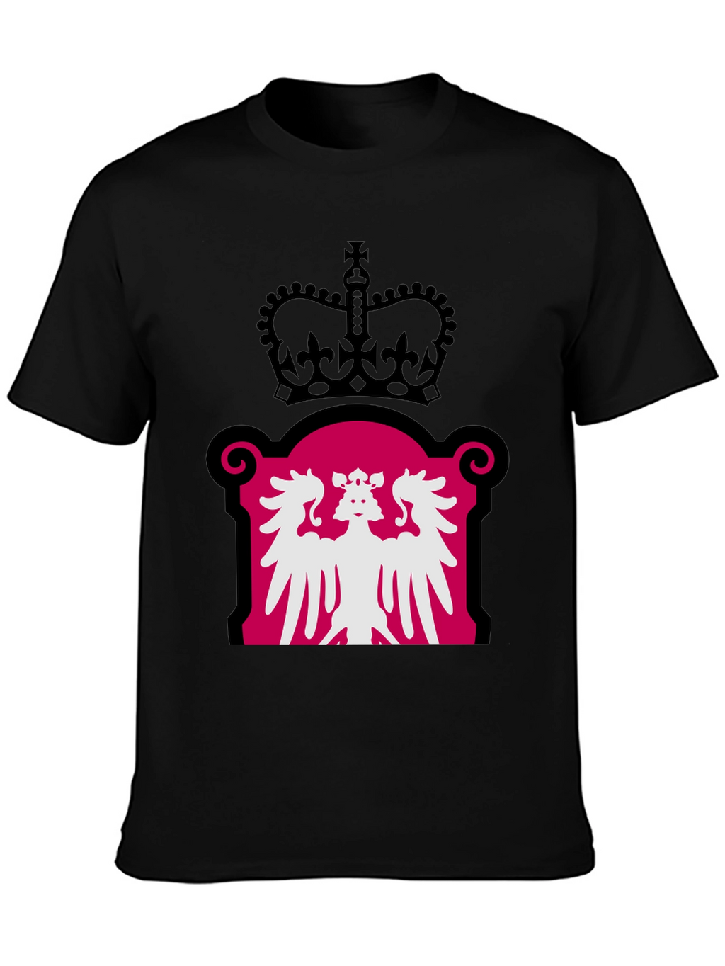 Royal Crest Graphic Tee - Black Cotton Blend