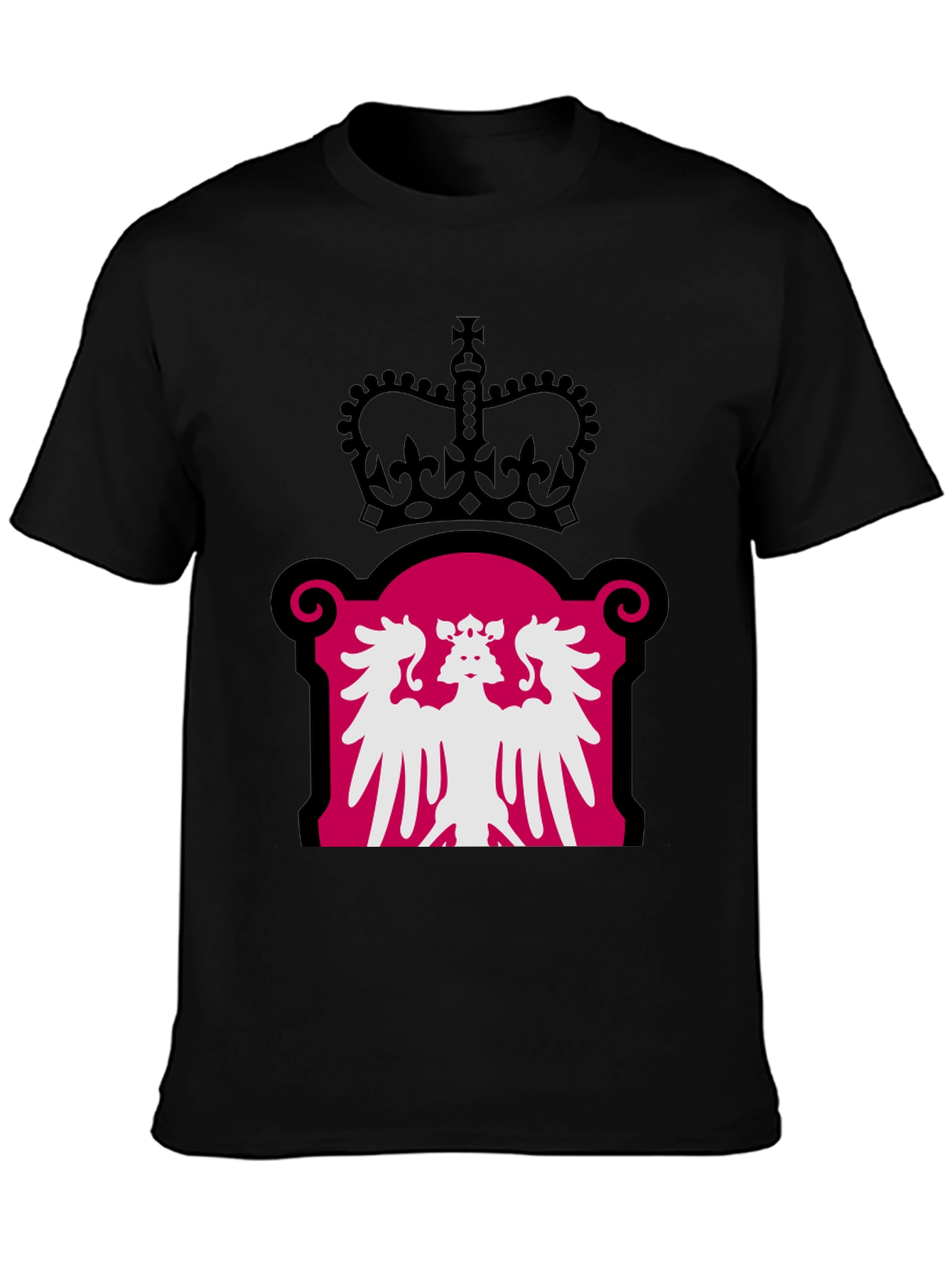 Royal Crest Graphic Tee - Black Cotton Blend