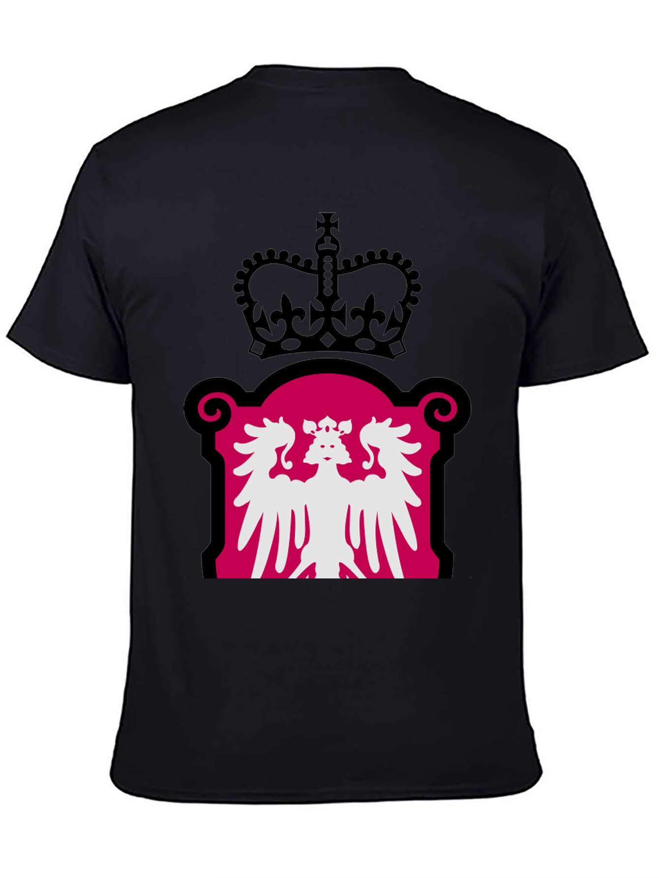 Royal Crest Graphic Tee - Black Cotton Blend