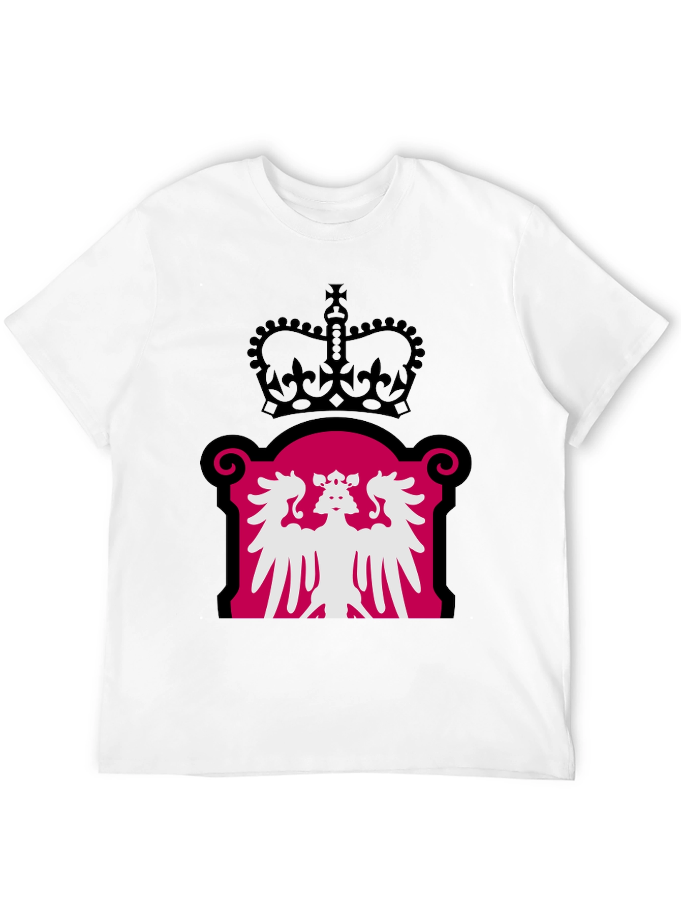 Royal Crest Graphic Tee - Black Cotton Blend