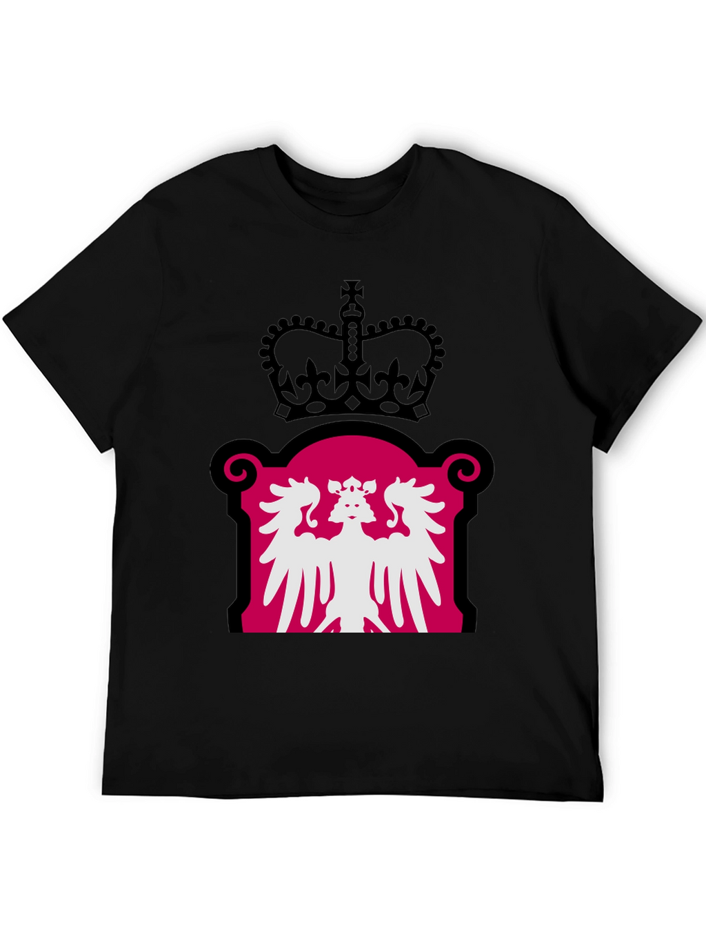 Royal Crest Graphic Tee - Black Cotton Blend
