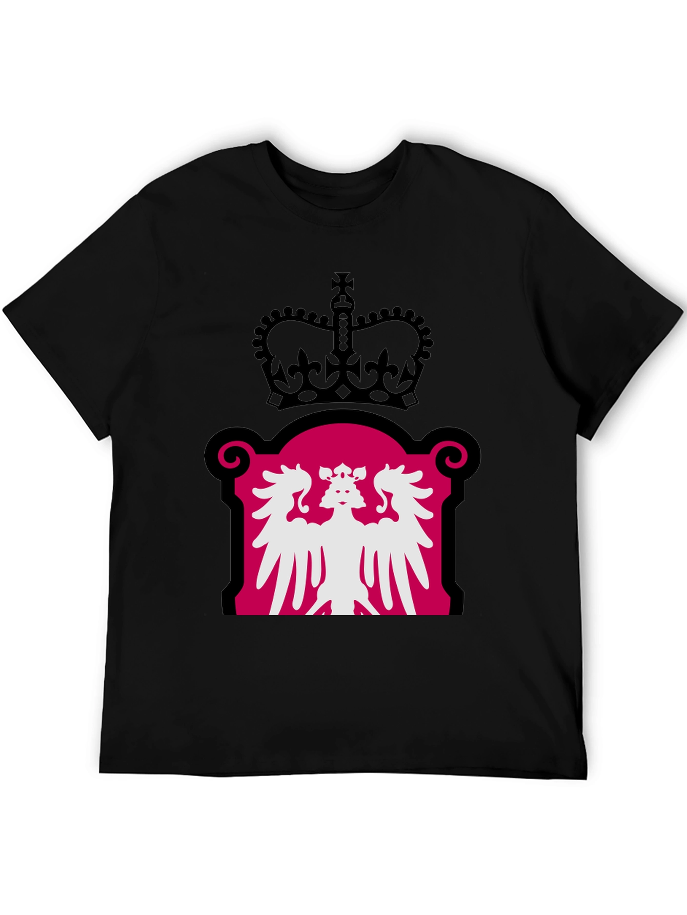 Royal Crest Graphic Tee - Black Cotton Blend