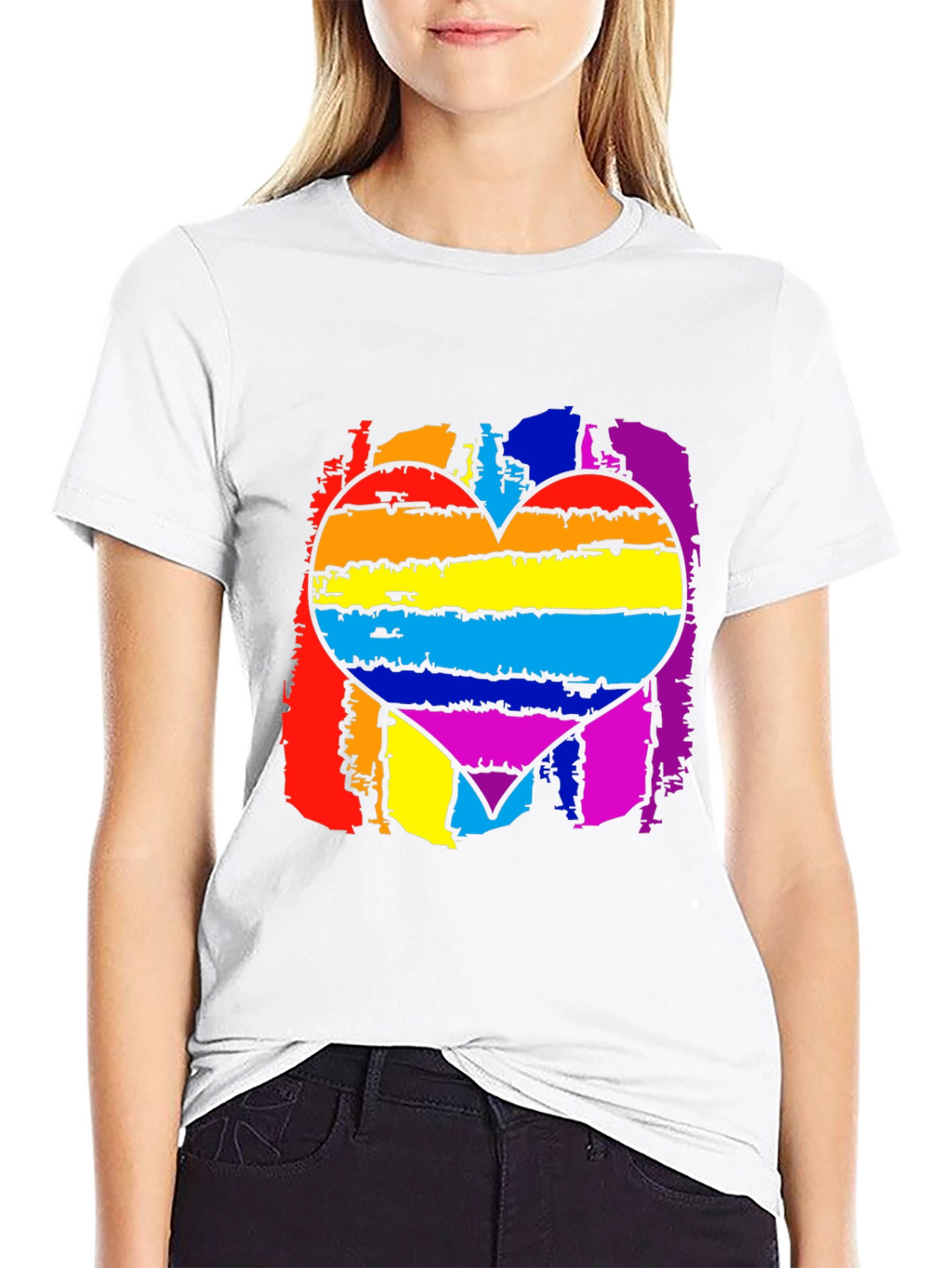 Pride Rainbow Heart Graphic T-Shirt