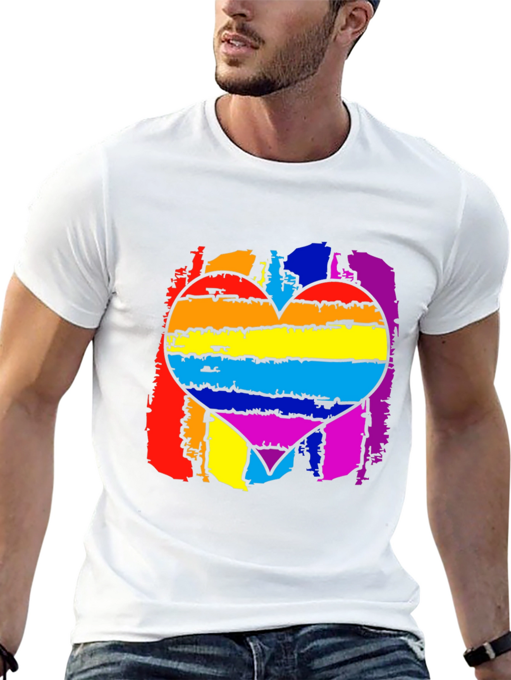 Pride Rainbow Heart Graphic T-Shirt